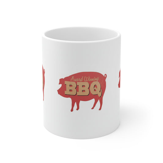 BBQ Pig 11oz Coffee Mug — Retro 'Award Winner BBQ' Grilling Gift