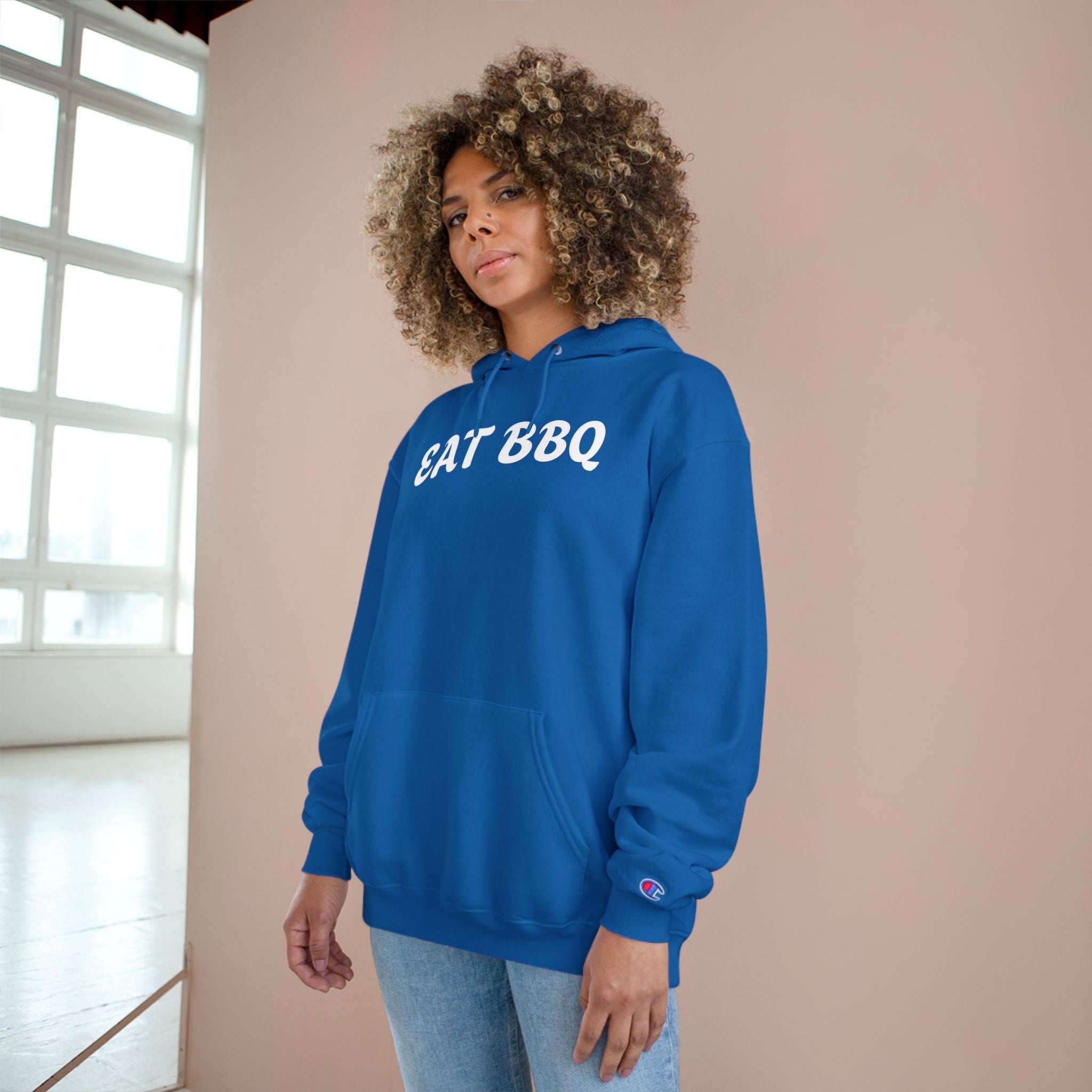 Eat BBQ Hoodie — Casual pullover by Champion