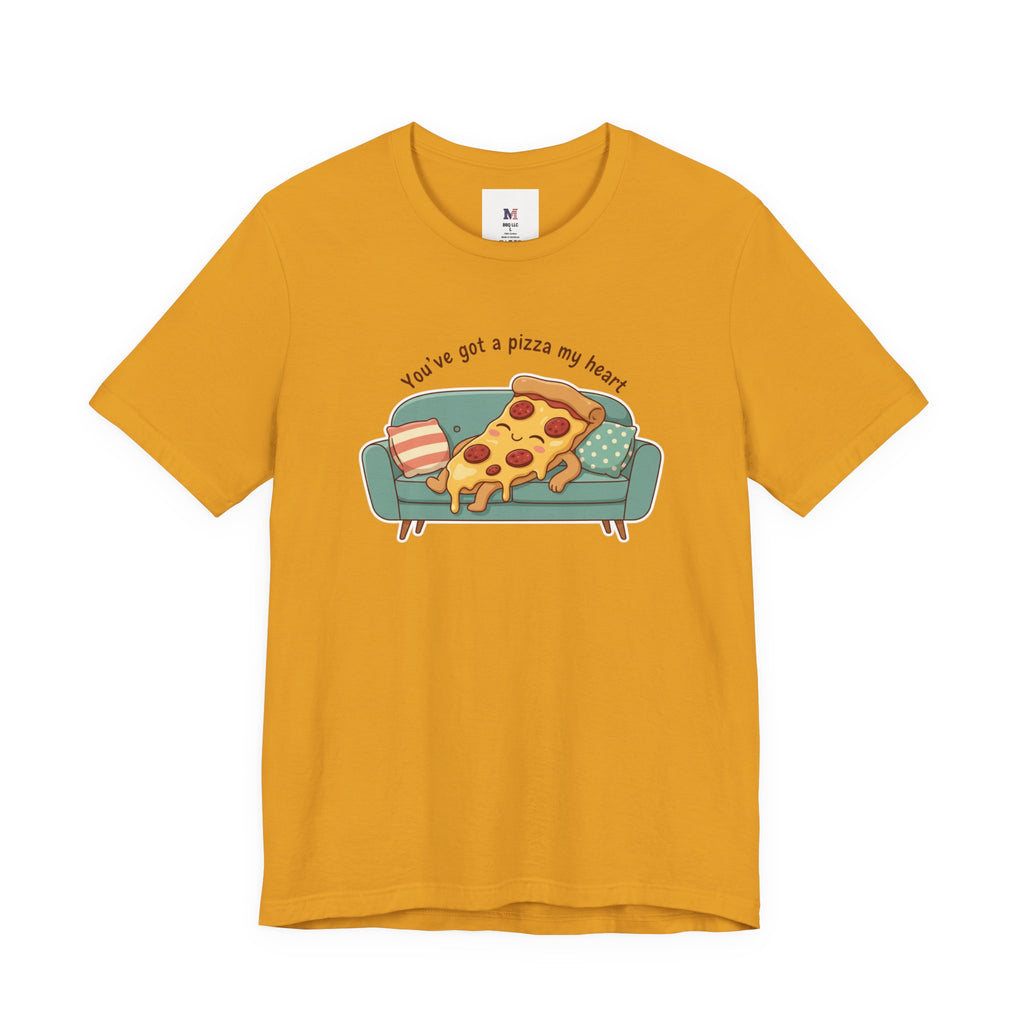Pizza on the Couch Tee | Food Pun Shirt, Cozy Snack Cartoon