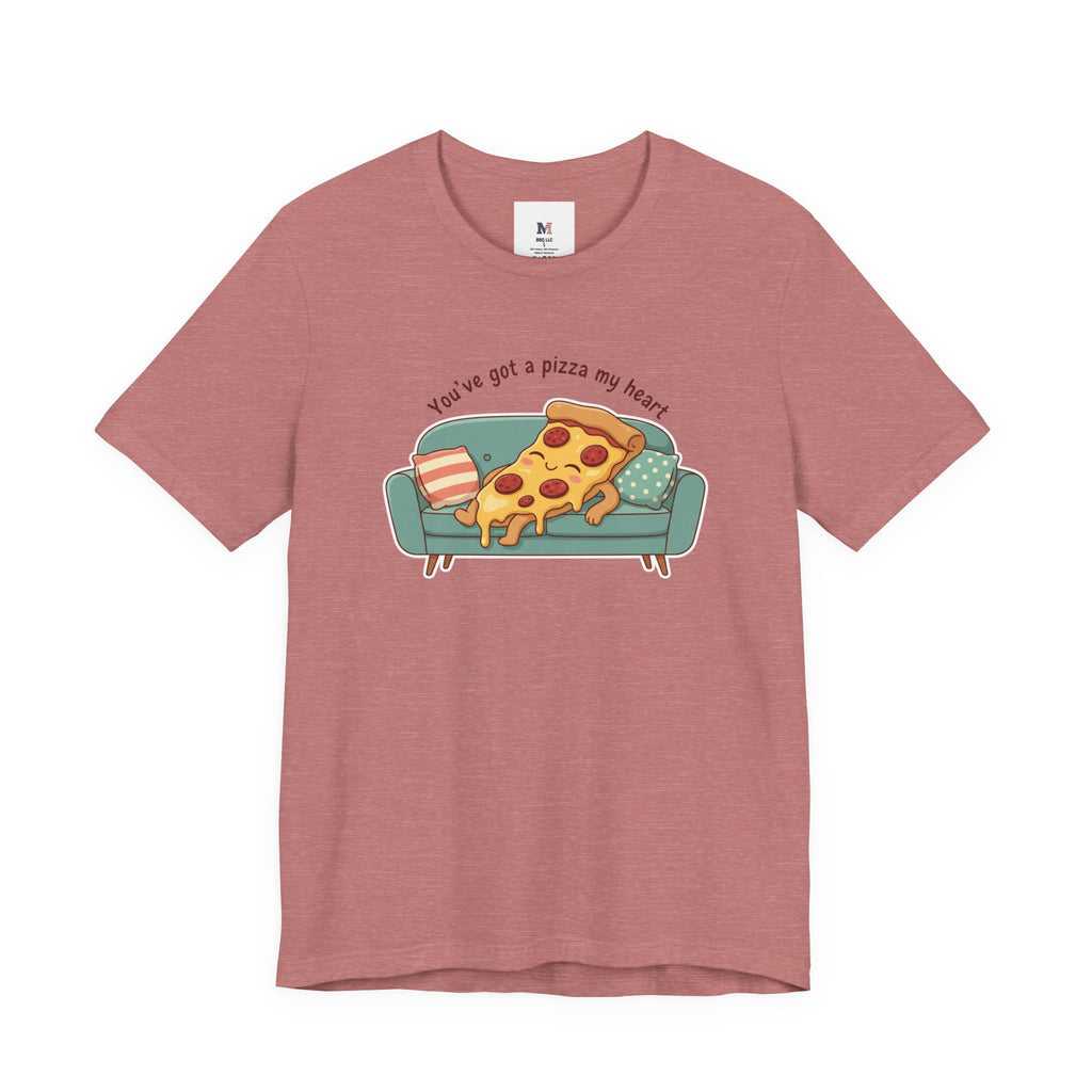 Pizza on the Couch Tee | Food Pun Shirt, Cozy Snack Cartoon