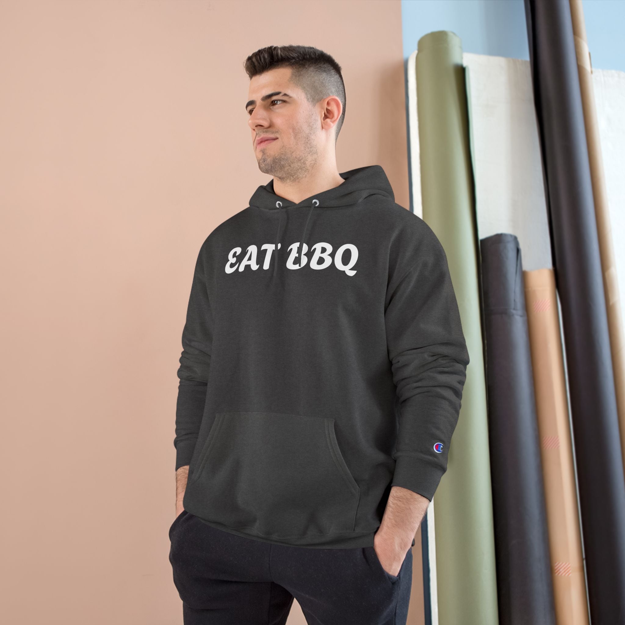 Eat BBQ Hoodie — Casual pullover by Champion