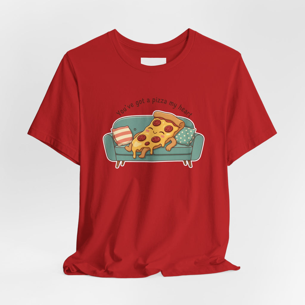 Pizza on the Couch Tee | Food Pun Shirt, Cozy Snack Cartoon