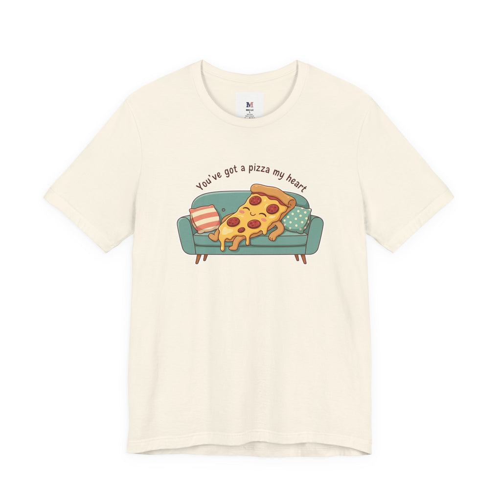 Pizza on the Couch Tee | Food Pun Shirt, Cozy Snack Cartoon