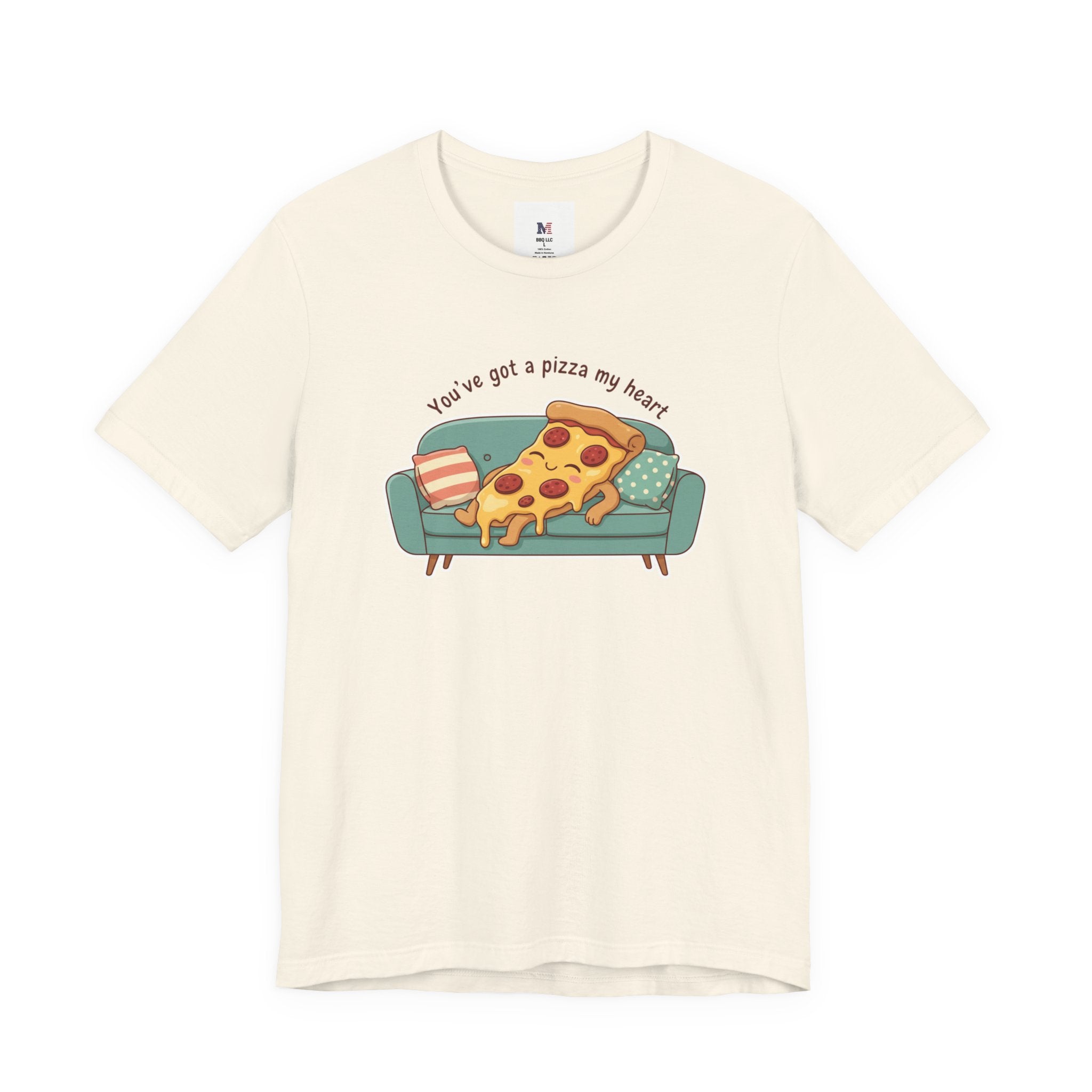 Pizza on the Couch Tee | Food Pun Shirt, Cozy Snack Cartoon