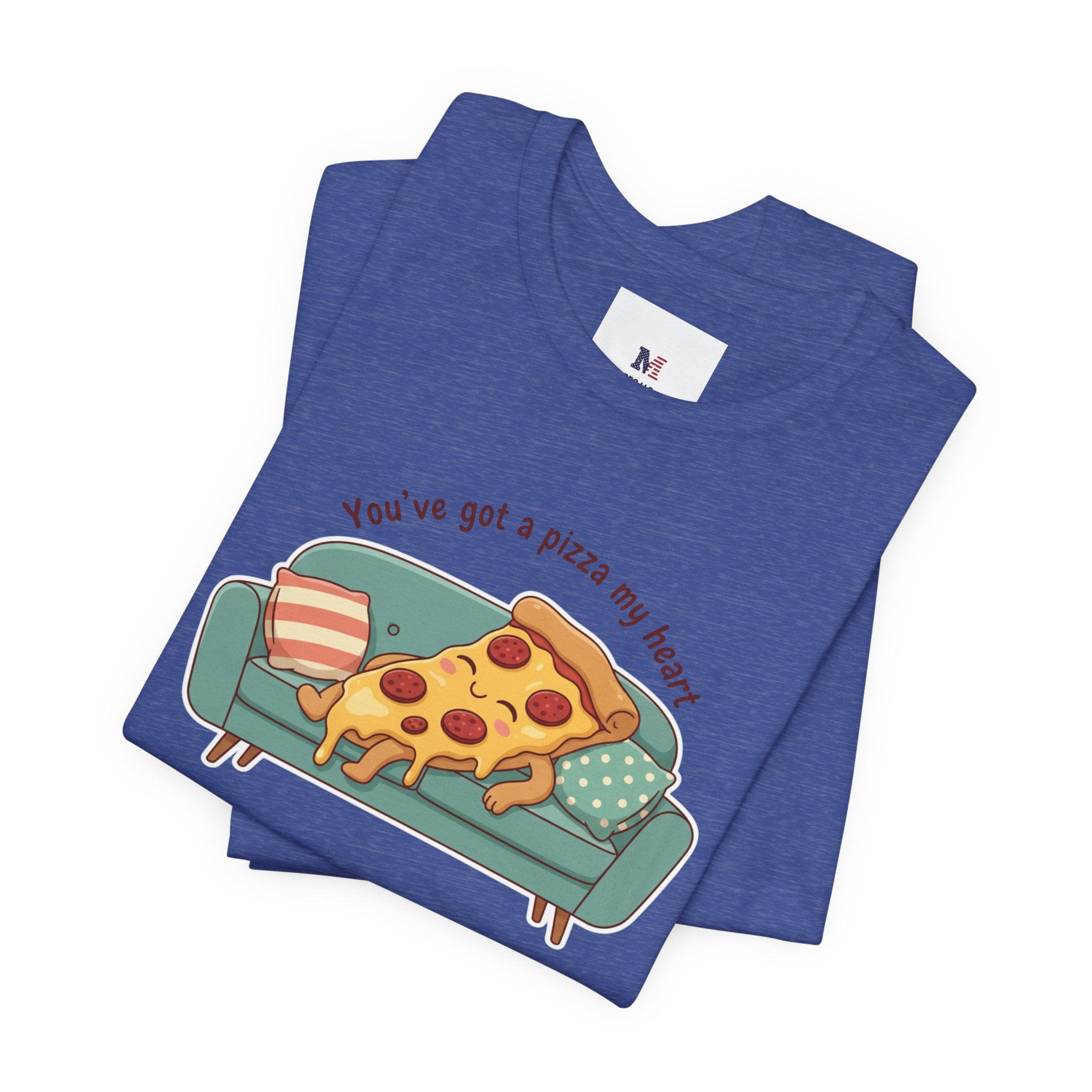 Pizza on the Couch Tee | Food Pun Shirt, Cozy Snack Cartoon