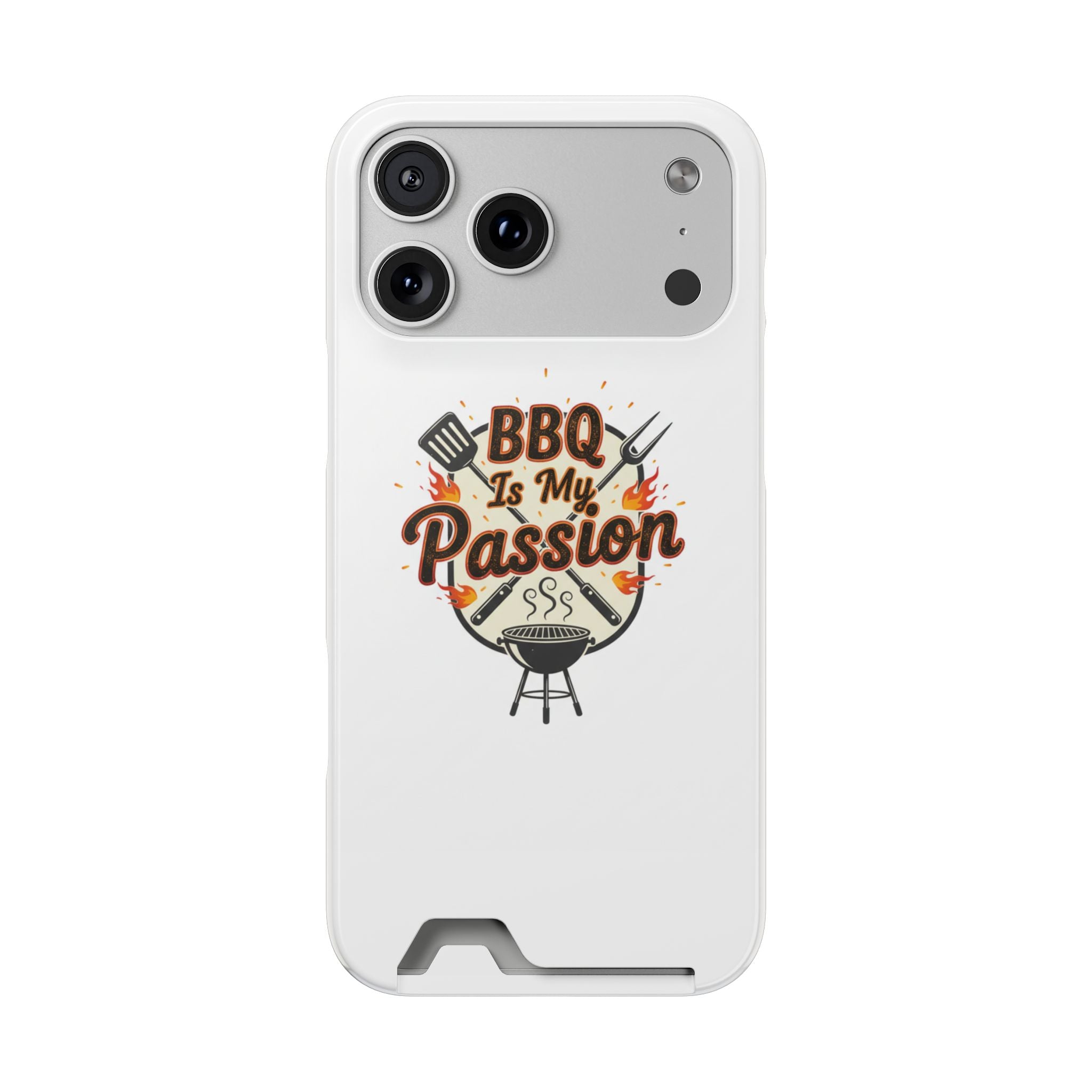 BBQ Is My Passion Phone Case with Card Holder — Grill Lover Wallet Case