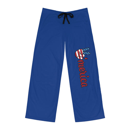 Patriotic 'Merica Men's Pajama Pants — American Flag Peace Sign Lounge Pants