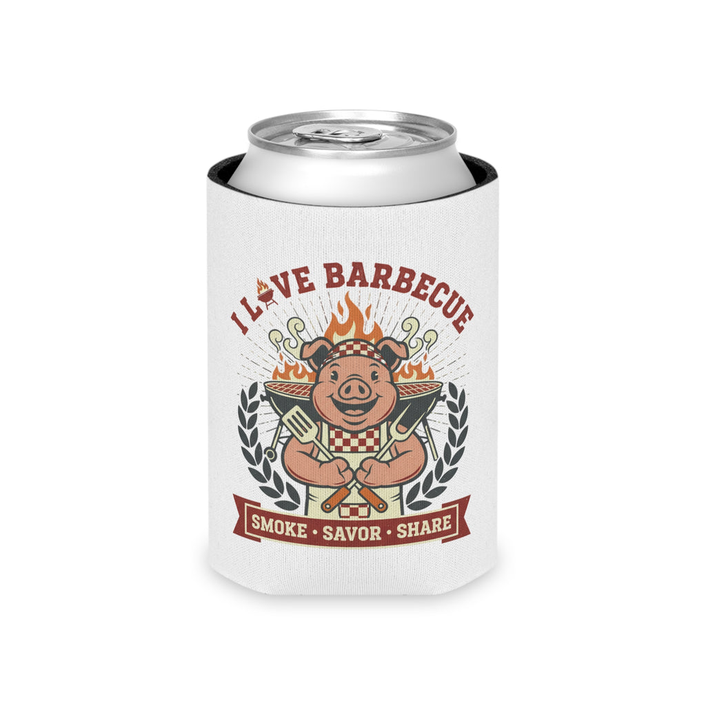 Can Cooler — "I Love Barbecue: Smoke • Savor • Share" Can Koozie