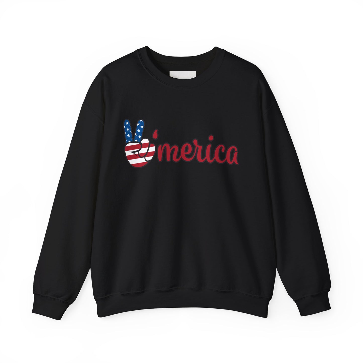 'Merica Peace Sign Sweatshirt – Patriotic 4th of July Crewneck