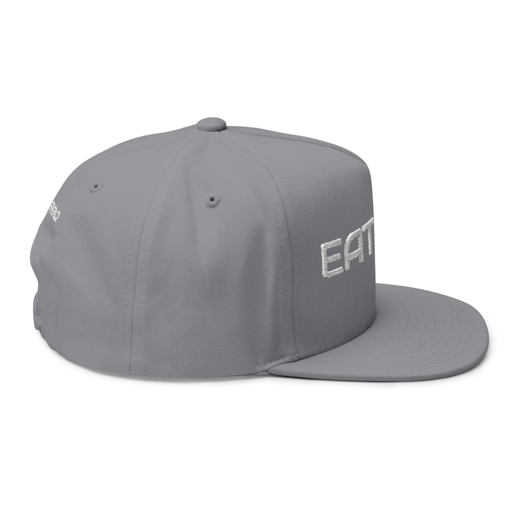 Eat BBQ Embroidered Flat Bill Cap — Snapback BBQ Hat for Grill Lovers