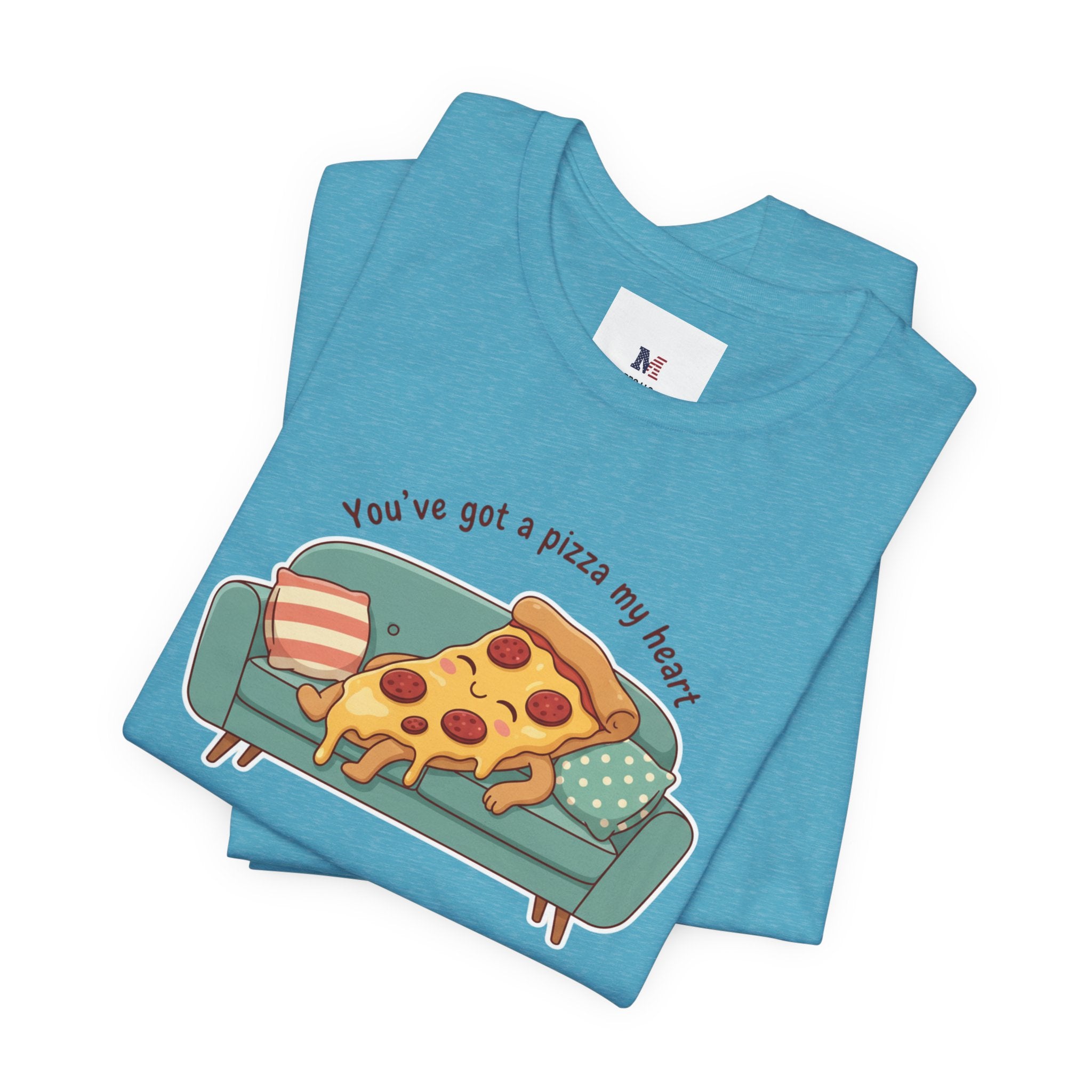Pizza on the Couch Tee | Food Pun Shirt, Cozy Snack Cartoon