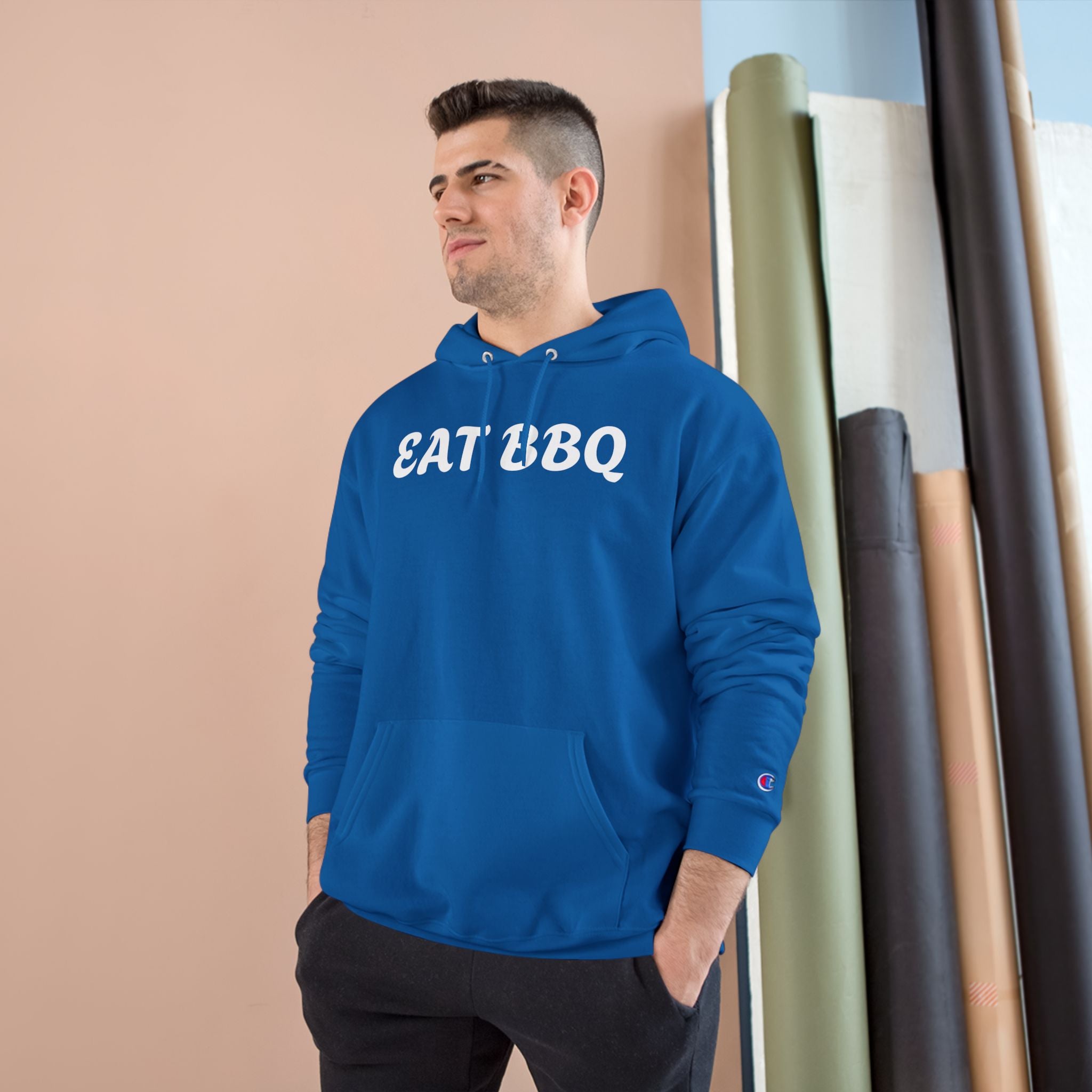 Eat BBQ Hoodie — Casual pullover by Champion