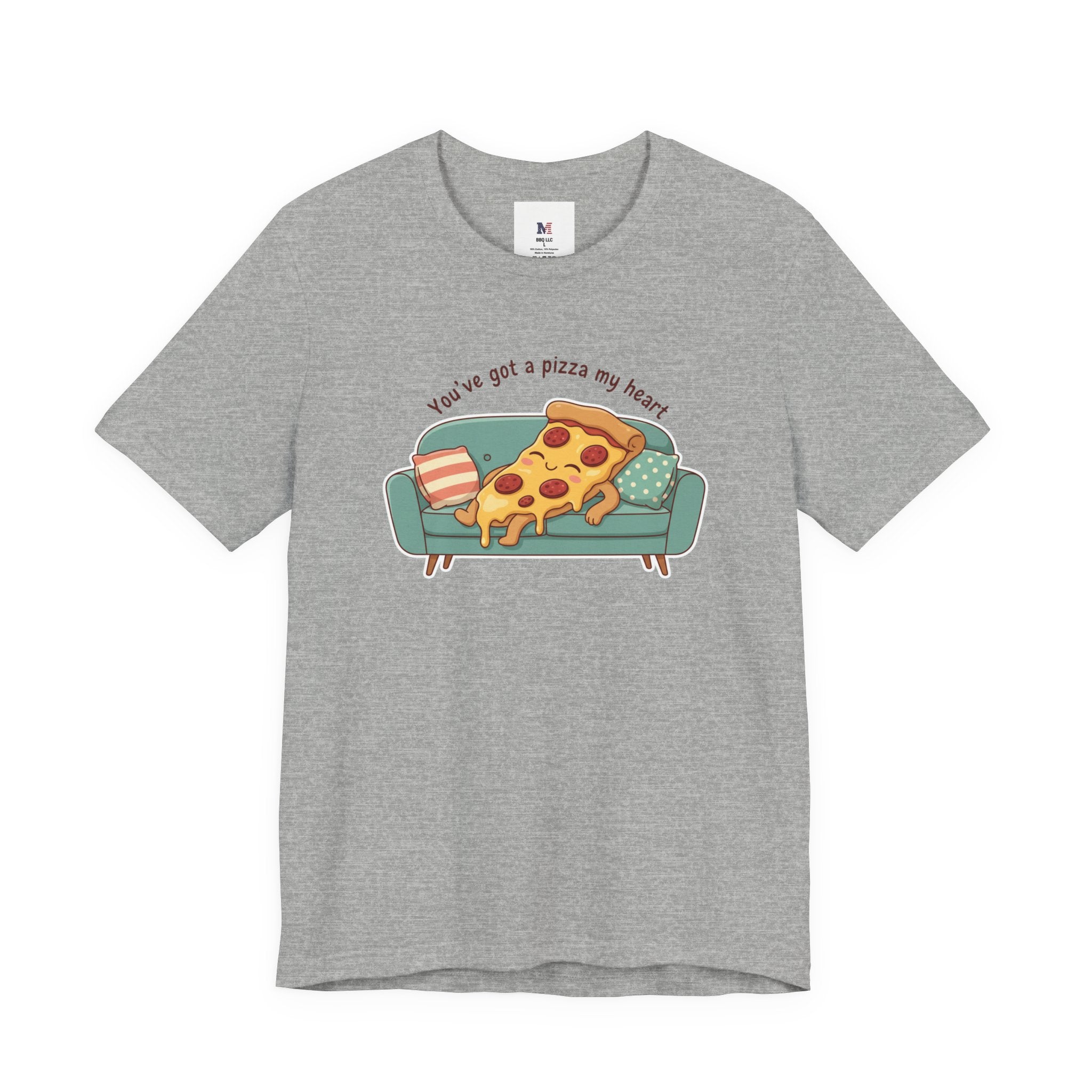 Pizza on the Couch Tee | Food Pun Shirt, Cozy Snack Cartoon