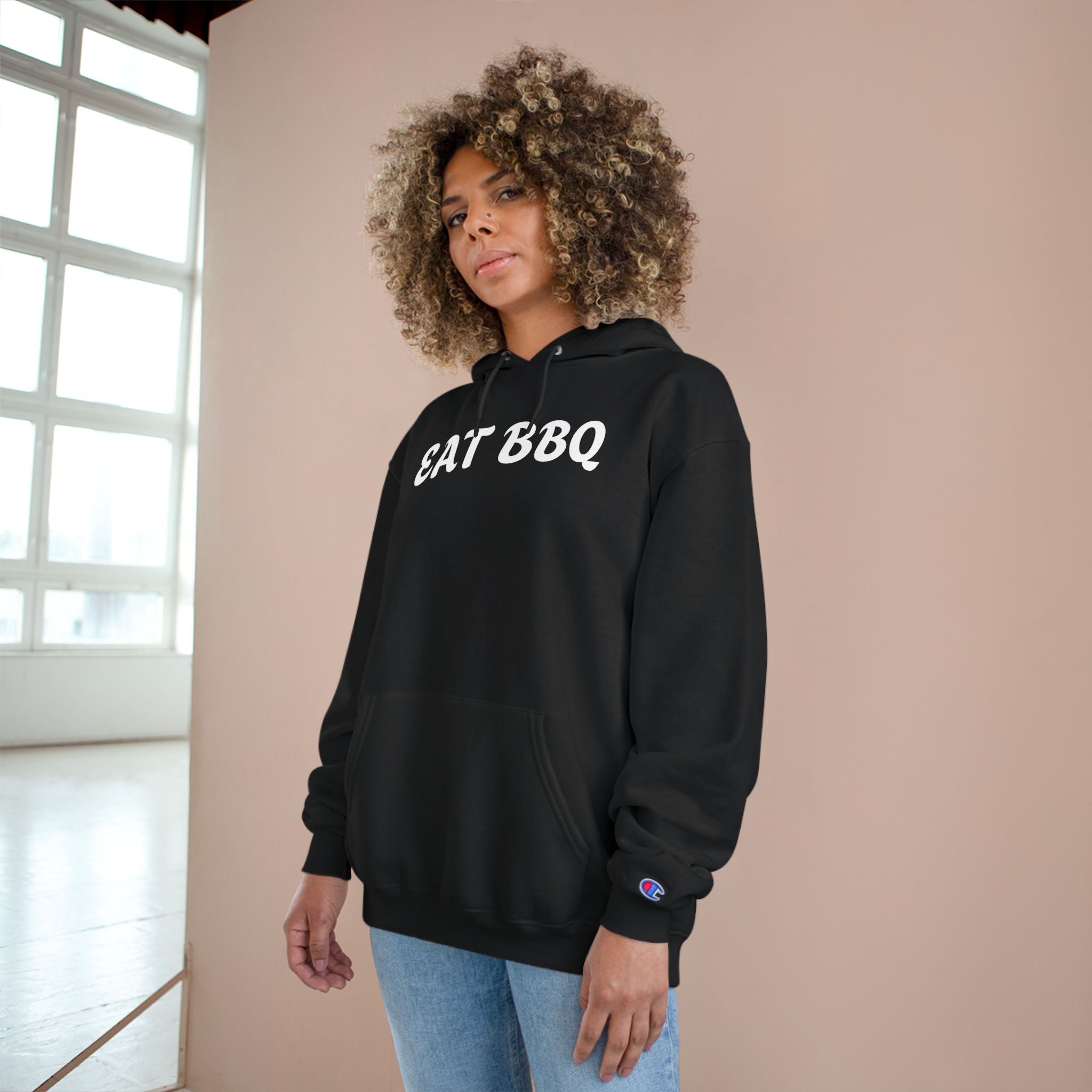 Eat BBQ Hoodie — Casual pullover by Champion