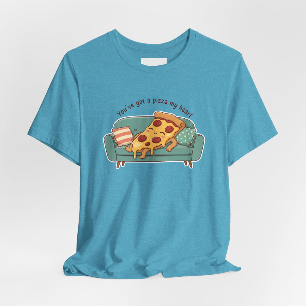 Pizza on the Couch Tee | Food Pun Shirt, Cozy Snack Cartoon