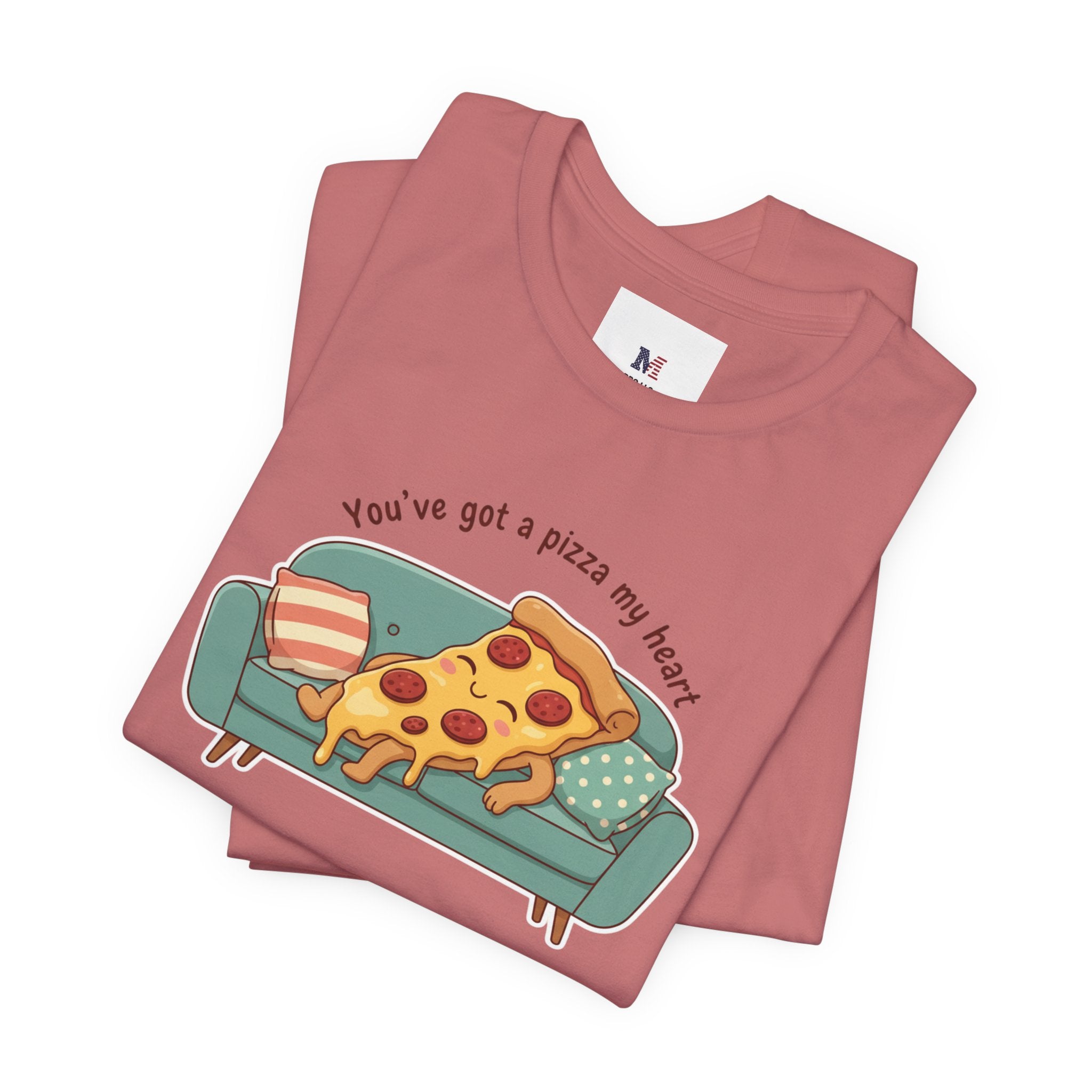 Pizza on the Couch Tee | Food Pun Shirt, Cozy Snack Cartoon