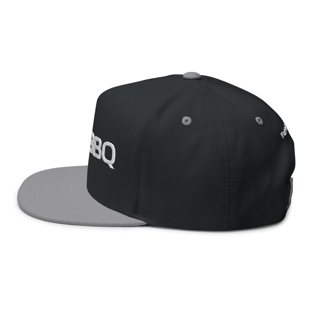 Eat BBQ Embroidered Flat Bill Cap — Snapback BBQ Hat for Grill Lovers