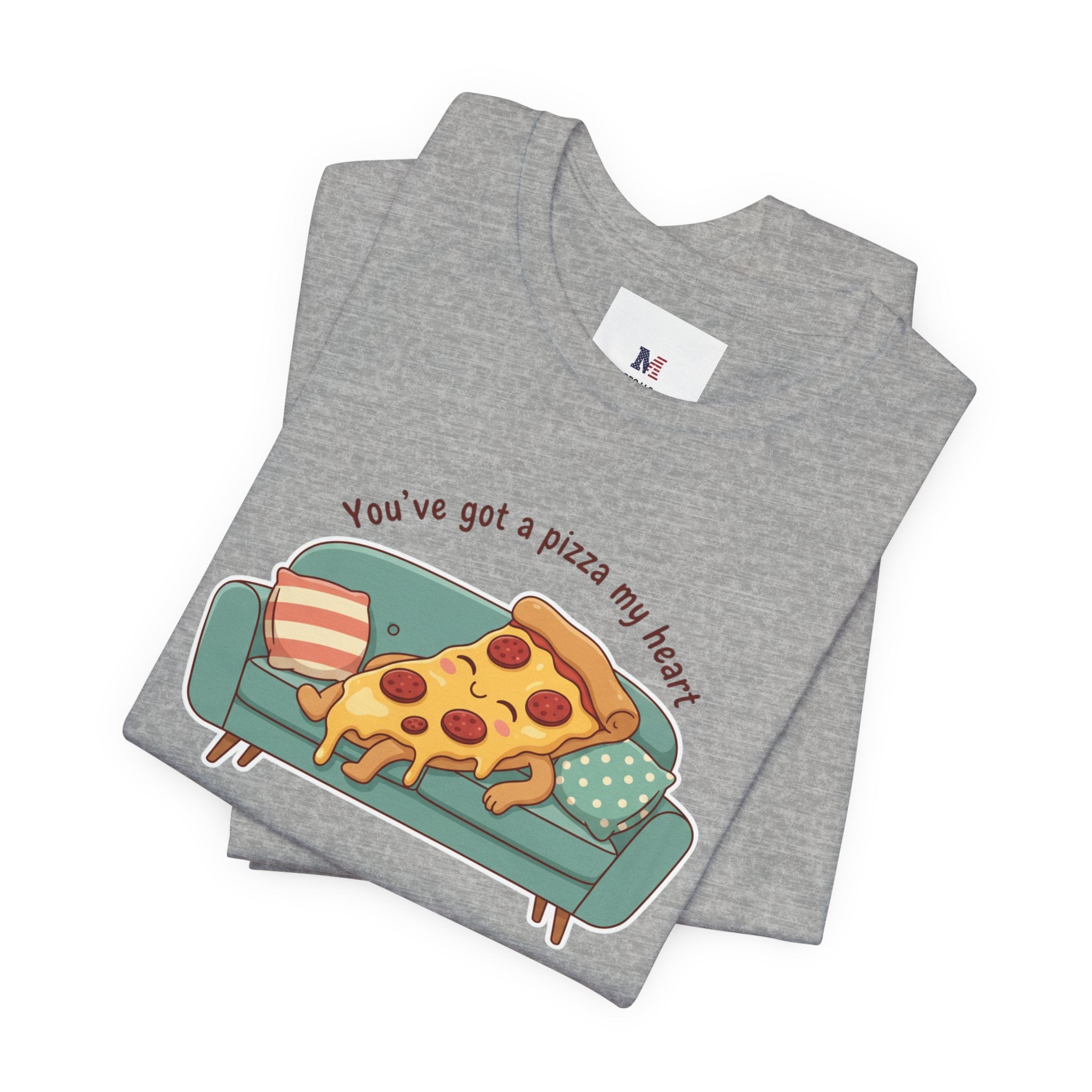 Pizza on the Couch Tee | Food Pun Shirt, Cozy Snack Cartoon