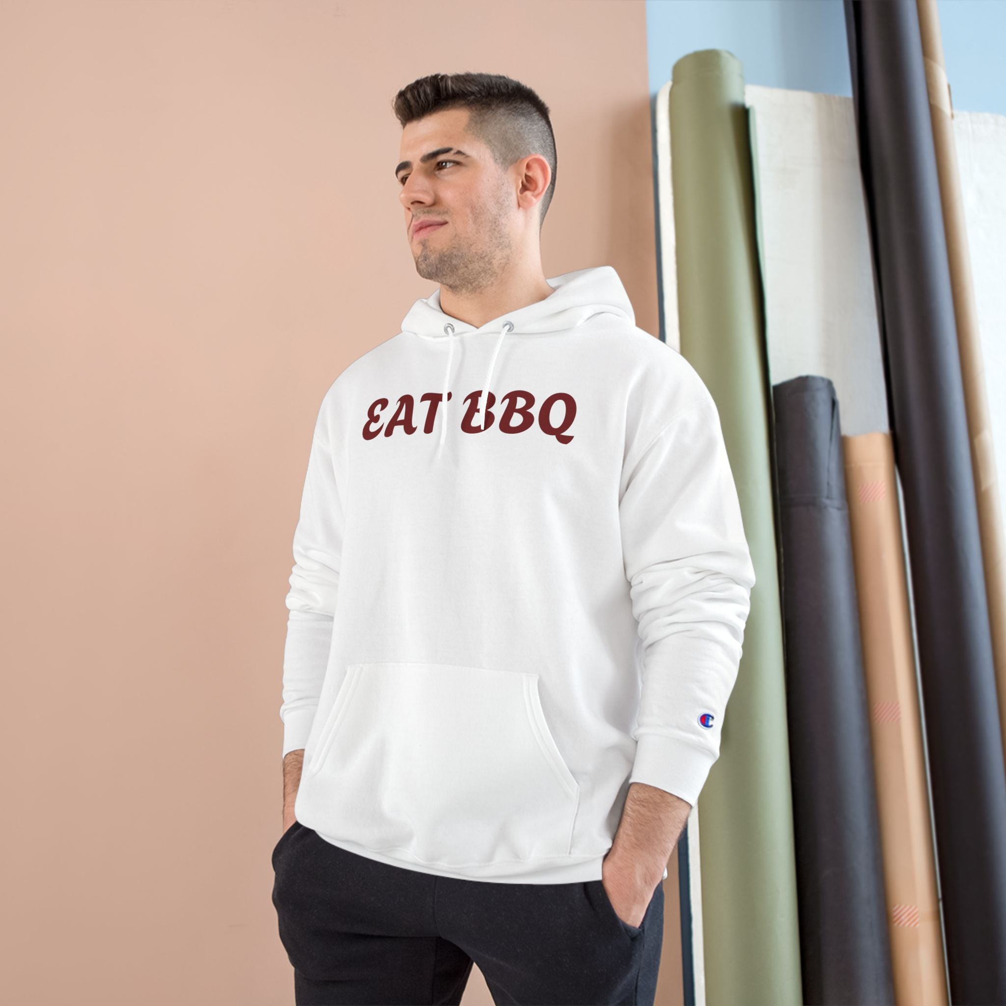 Eat BBQ Hoodie — Casual pullover by Champion