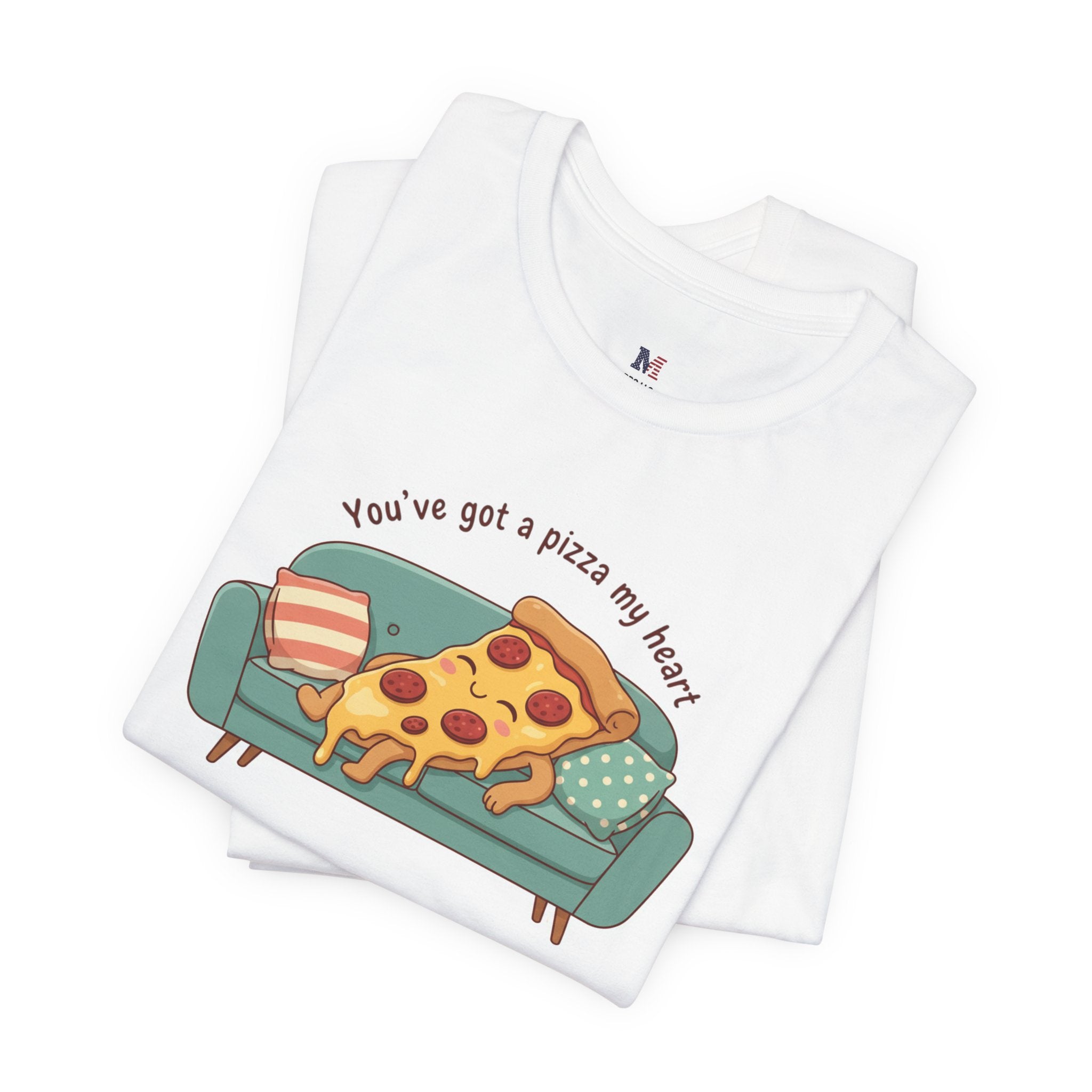 Pizza on the Couch Tee | Food Pun Shirt, Cozy Snack Cartoon
