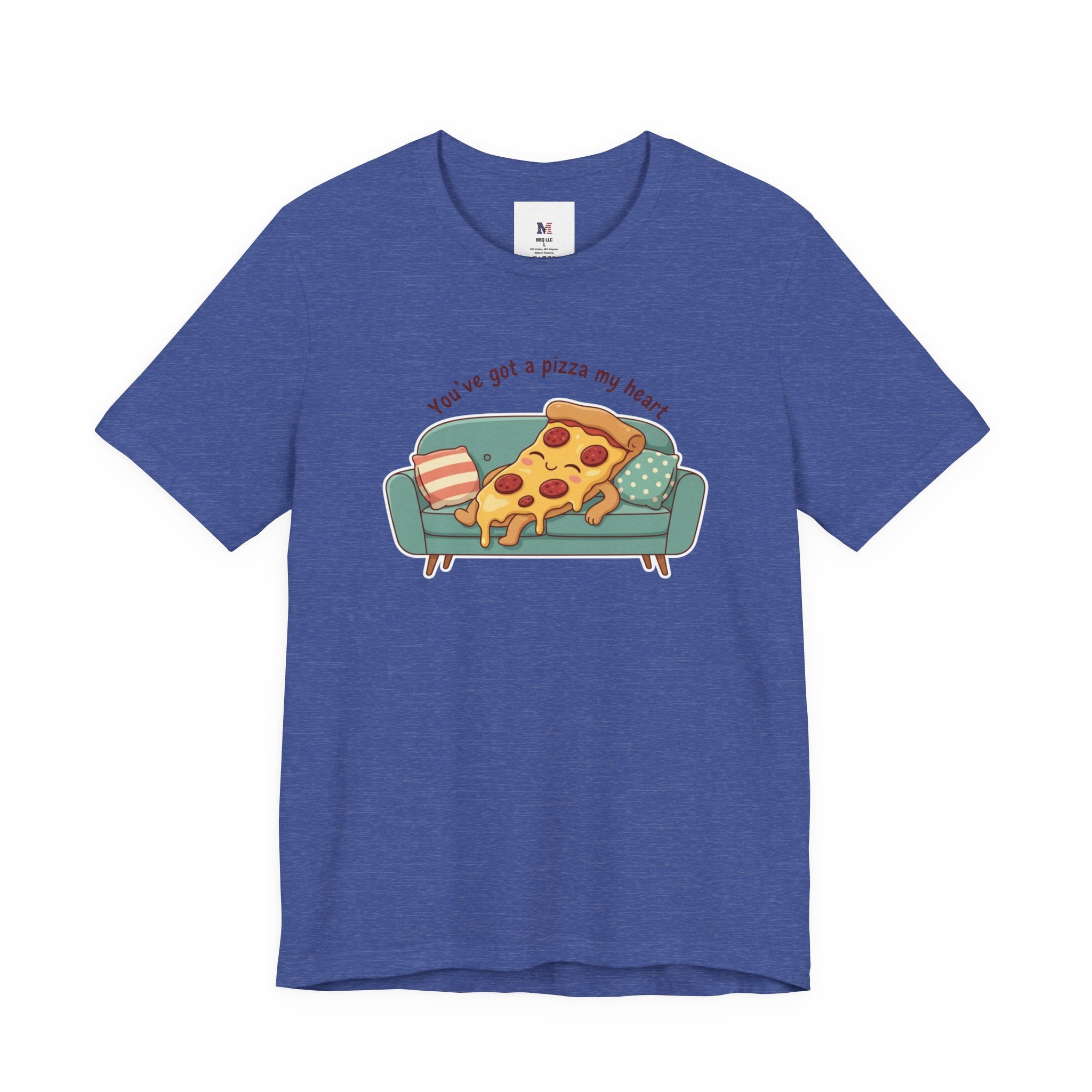 Pizza on the Couch Tee | Food Pun Shirt, Cozy Snack Cartoon