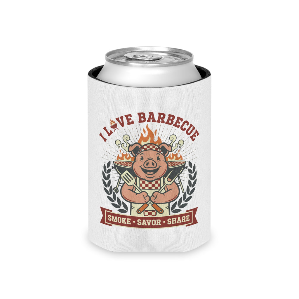 Can Cooler — "I Love Barbecue: Smoke • Savor • Share" Can Koozie