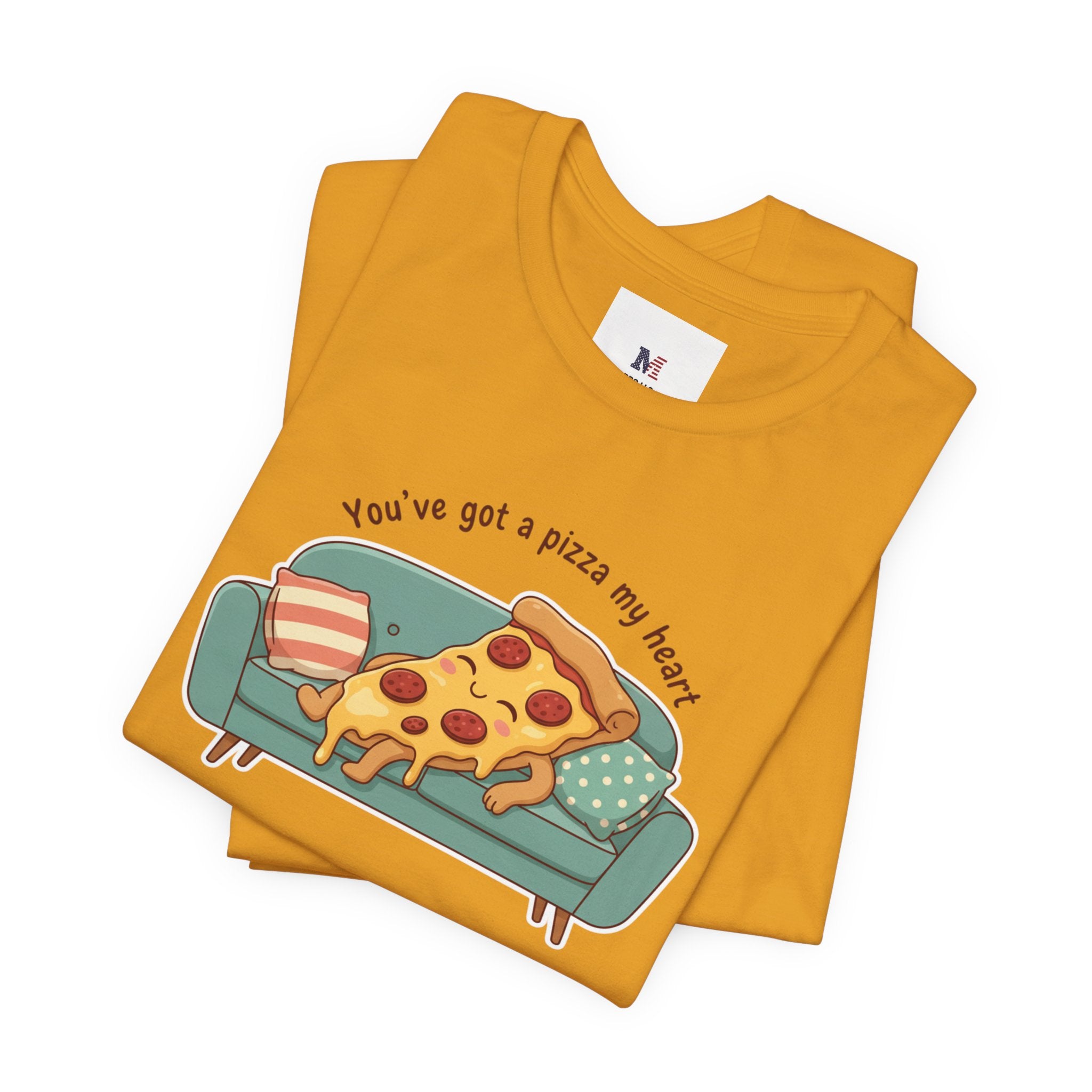 Pizza on the Couch Tee | Food Pun Shirt, Cozy Snack Cartoon