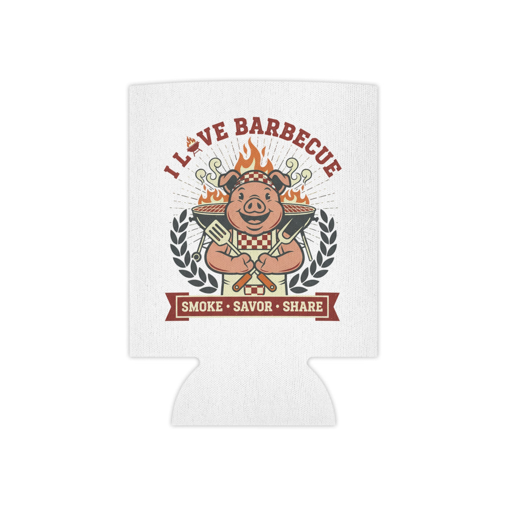 Can Cooler — "I Love Barbecue: Smoke • Savor • Share" Can Koozie