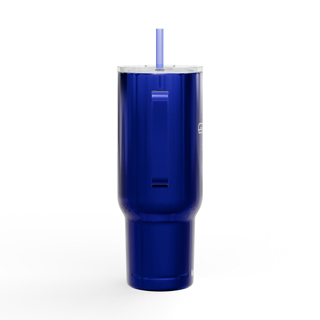 40oz Engraved Tumbler with Lid – BBQ Grill Design, Insulated Travel Cup