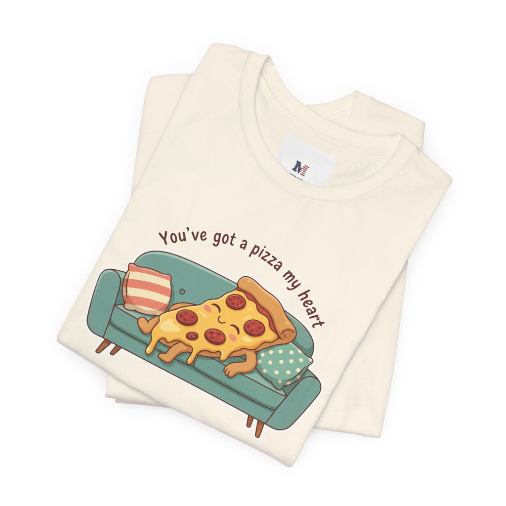 Pizza on the Couch Tee | Food Pun Shirt, Cozy Snack Cartoon