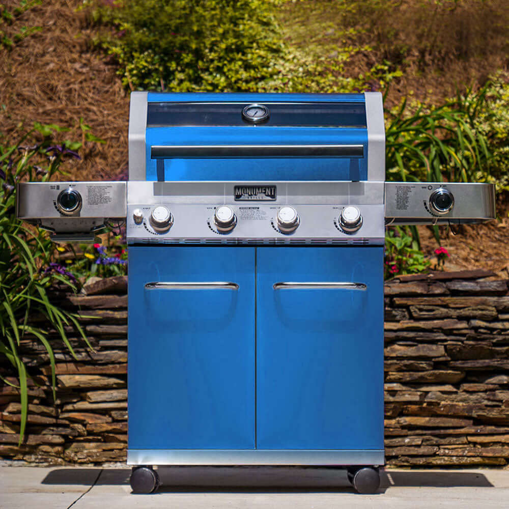 Monument Grills 35633B | Matte Blue Infrared Propane Gas Grill