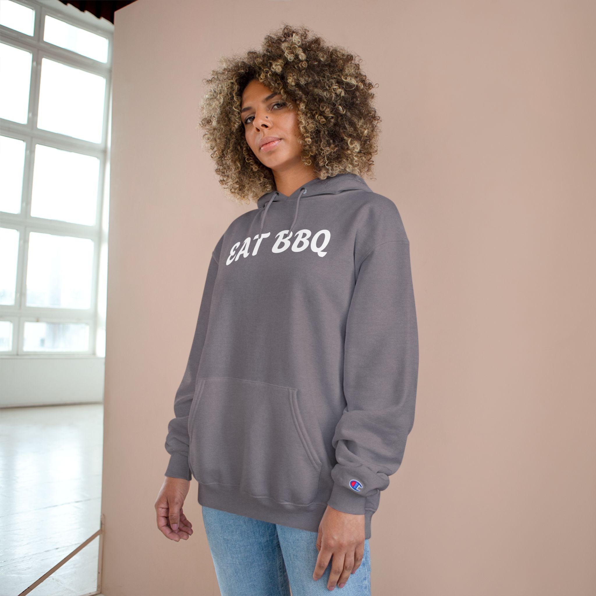 Eat BBQ Hoodie — Casual pullover by Champion