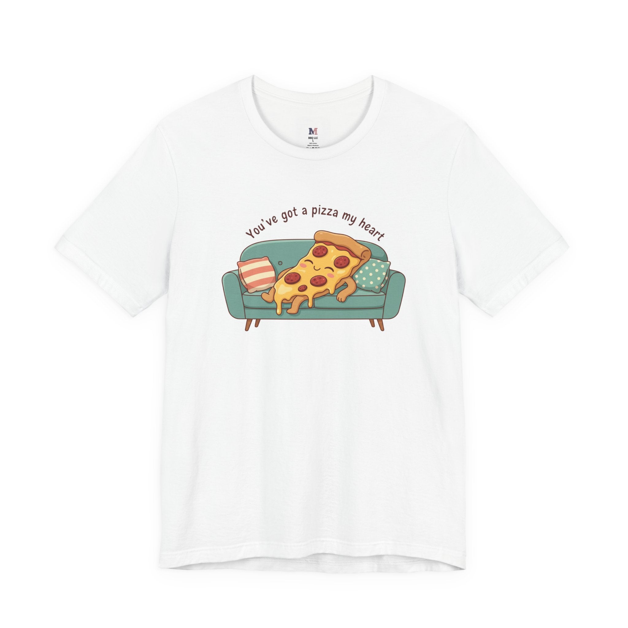 Pizza on the Couch Tee | Food Pun Shirt, Cozy Snack Cartoon