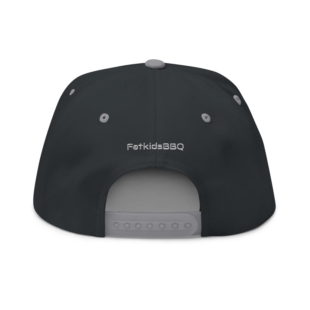 Eat BBQ Embroidered Flat Bill Cap — Snapback BBQ Hat for Grill Lovers