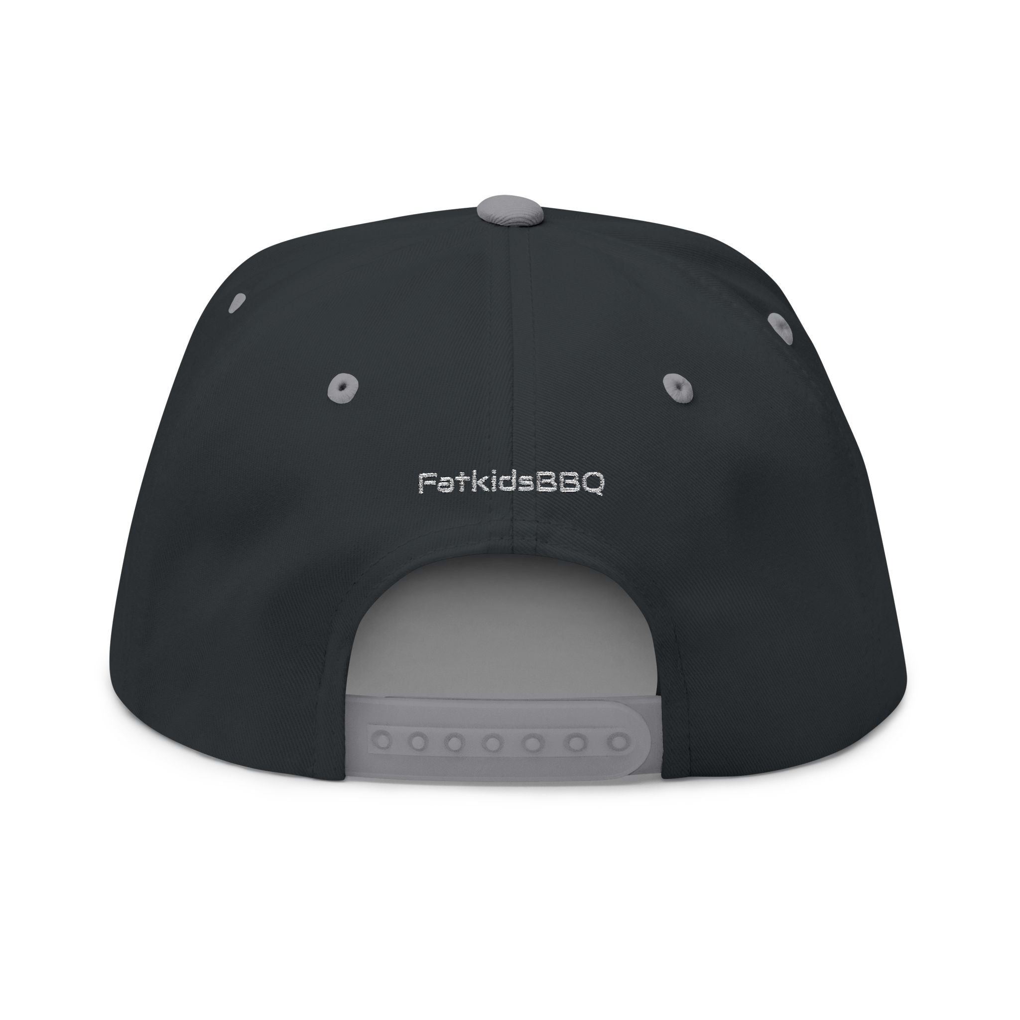 Eat BBQ Embroidered Flat Bill Cap — Snapback BBQ Hat for Grill Lovers