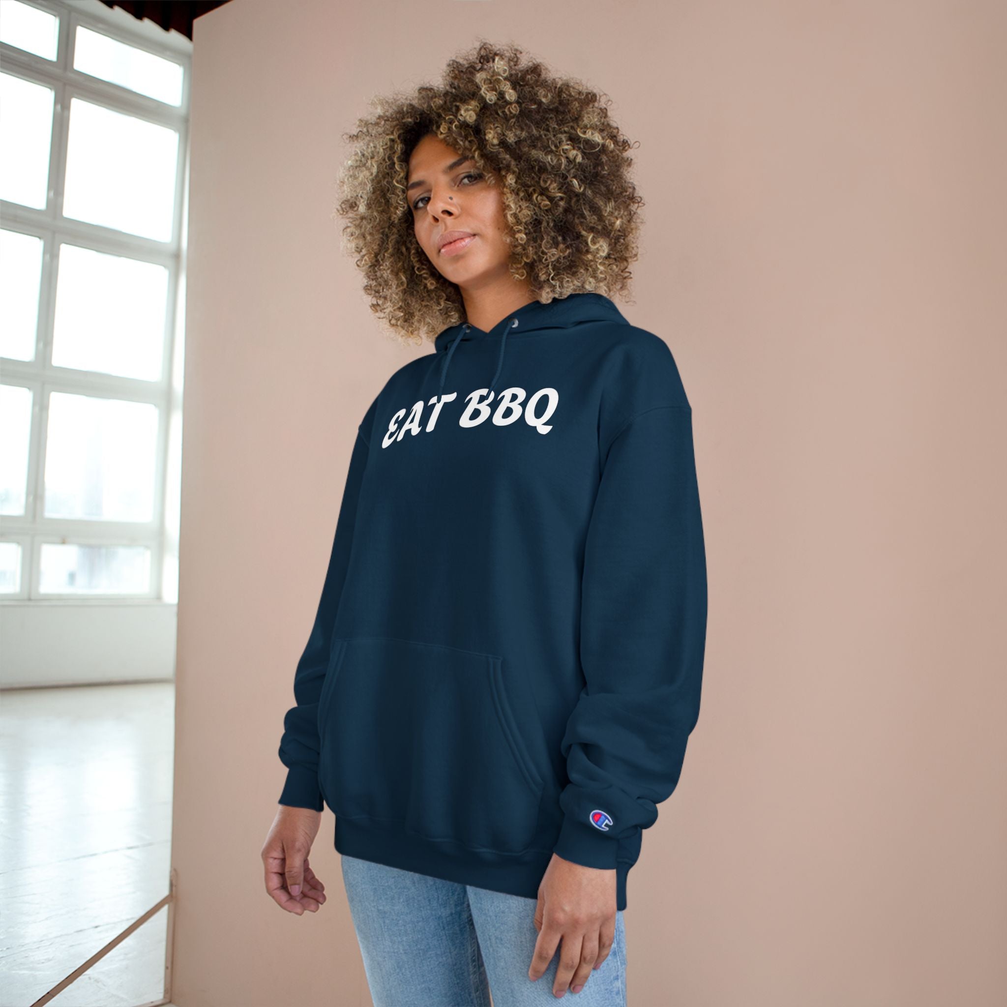Eat BBQ Hoodie — Casual pullover by Champion