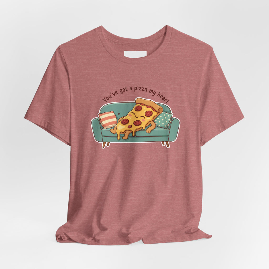 Pizza on the Couch Tee | Food Pun Shirt, Cozy Snack Cartoon