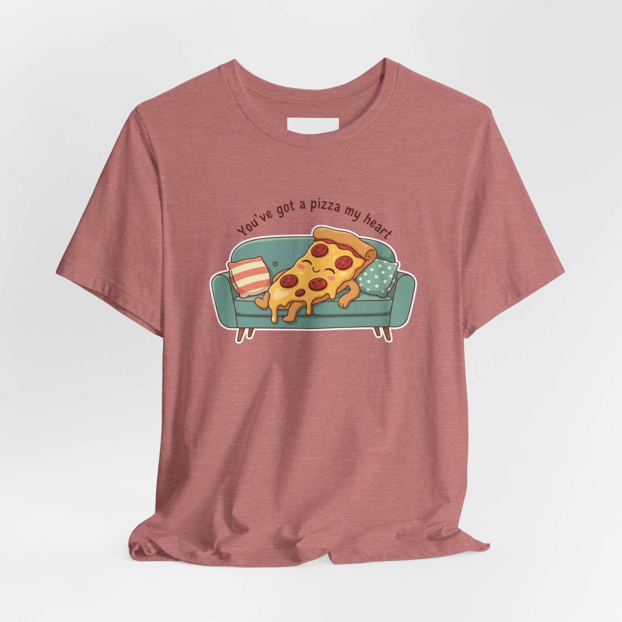 Pizza on the Couch Tee | Food Pun Shirt, Cozy Snack Cartoon