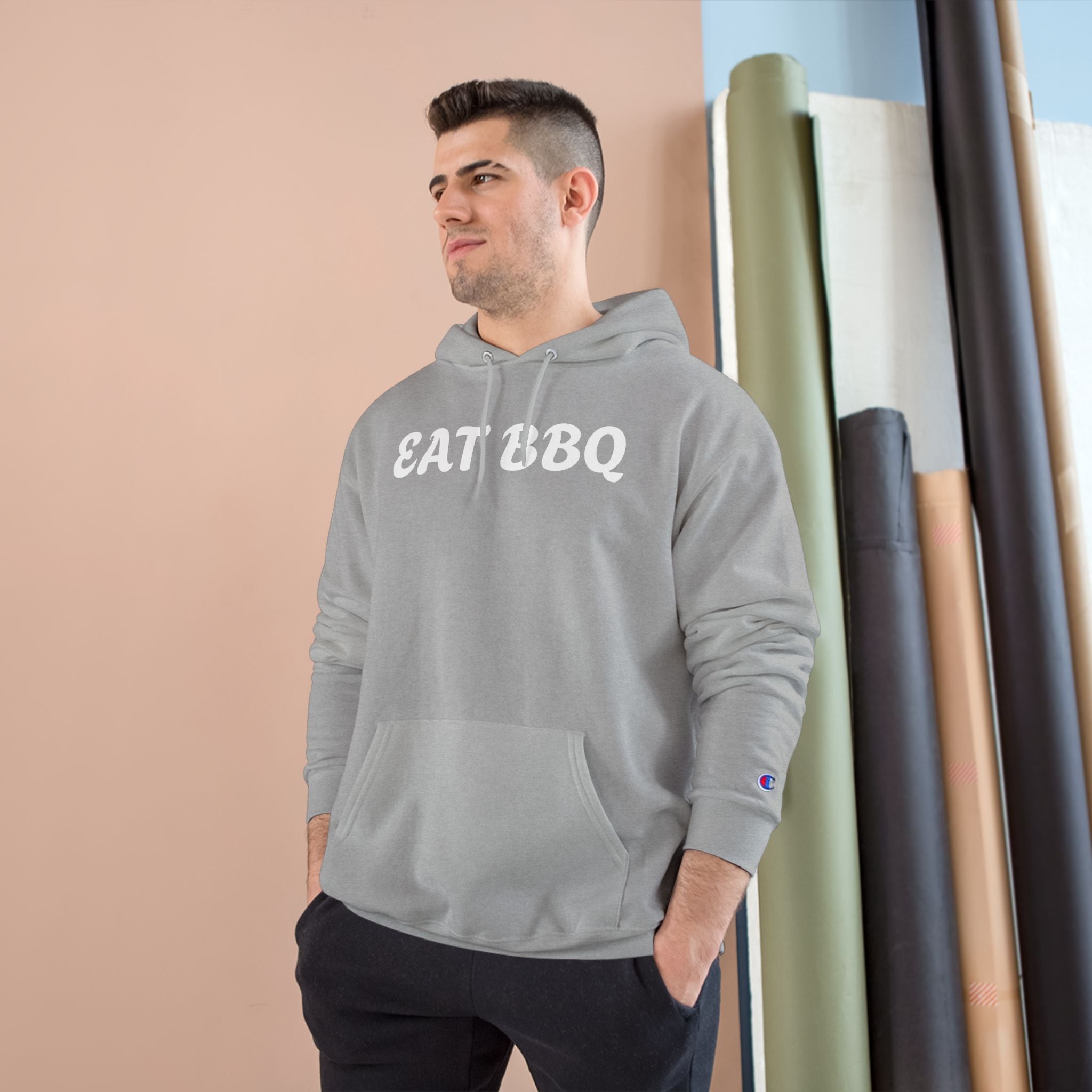 Eat BBQ Hoodie — Casual pullover by Champion