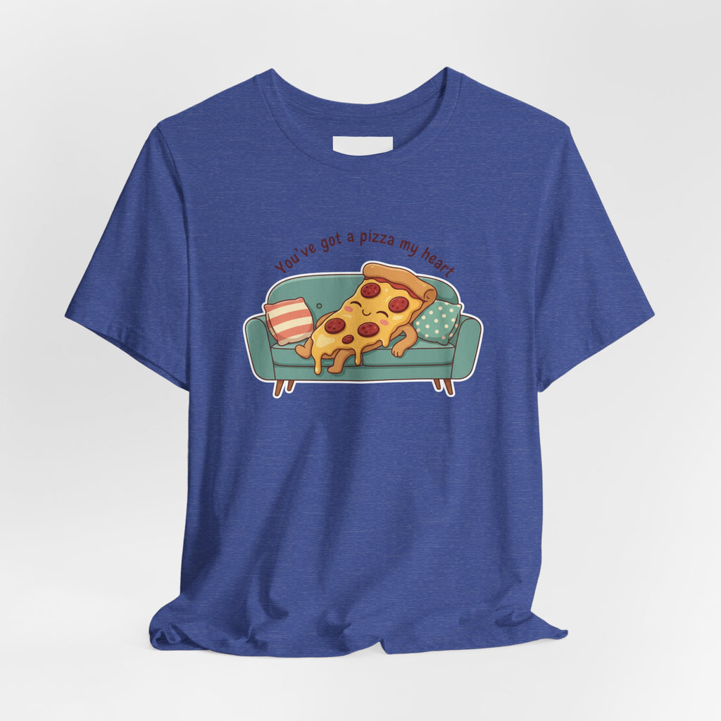 Pizza on the Couch Tee | Food Pun Shirt, Cozy Snack Cartoon