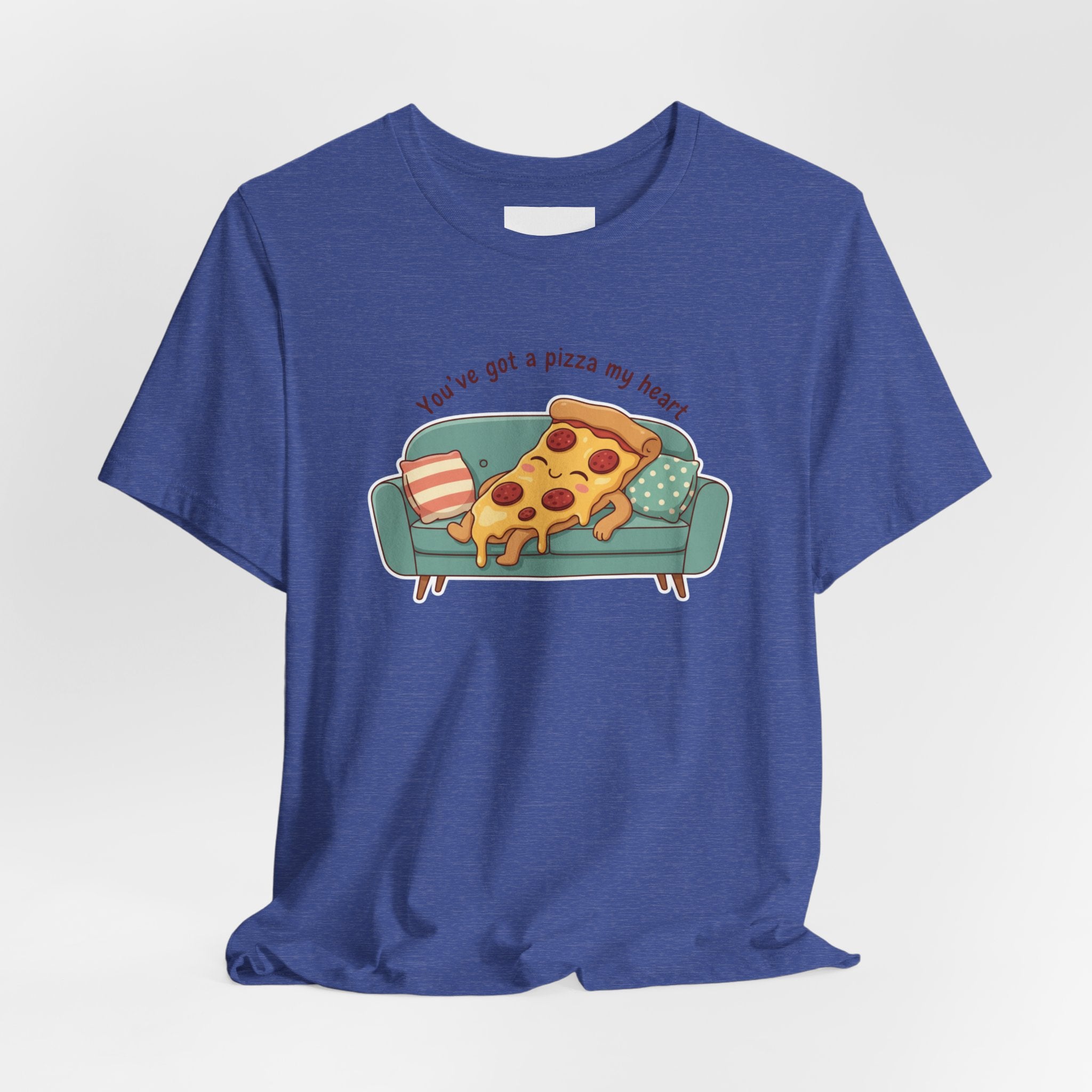 Pizza on the Couch Tee | Food Pun Shirt, Cozy Snack Cartoon