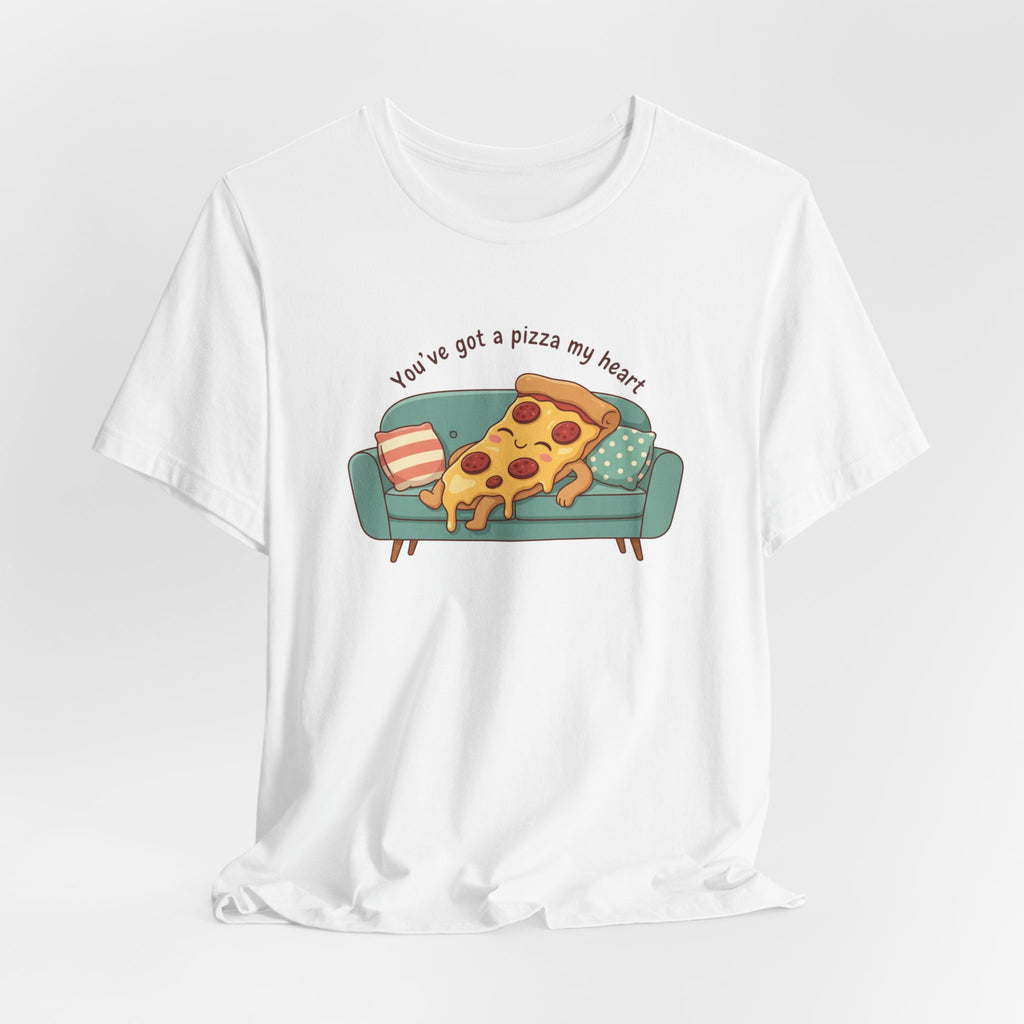 Pizza on the Couch Tee | Food Pun Shirt, Cozy Snack Cartoon