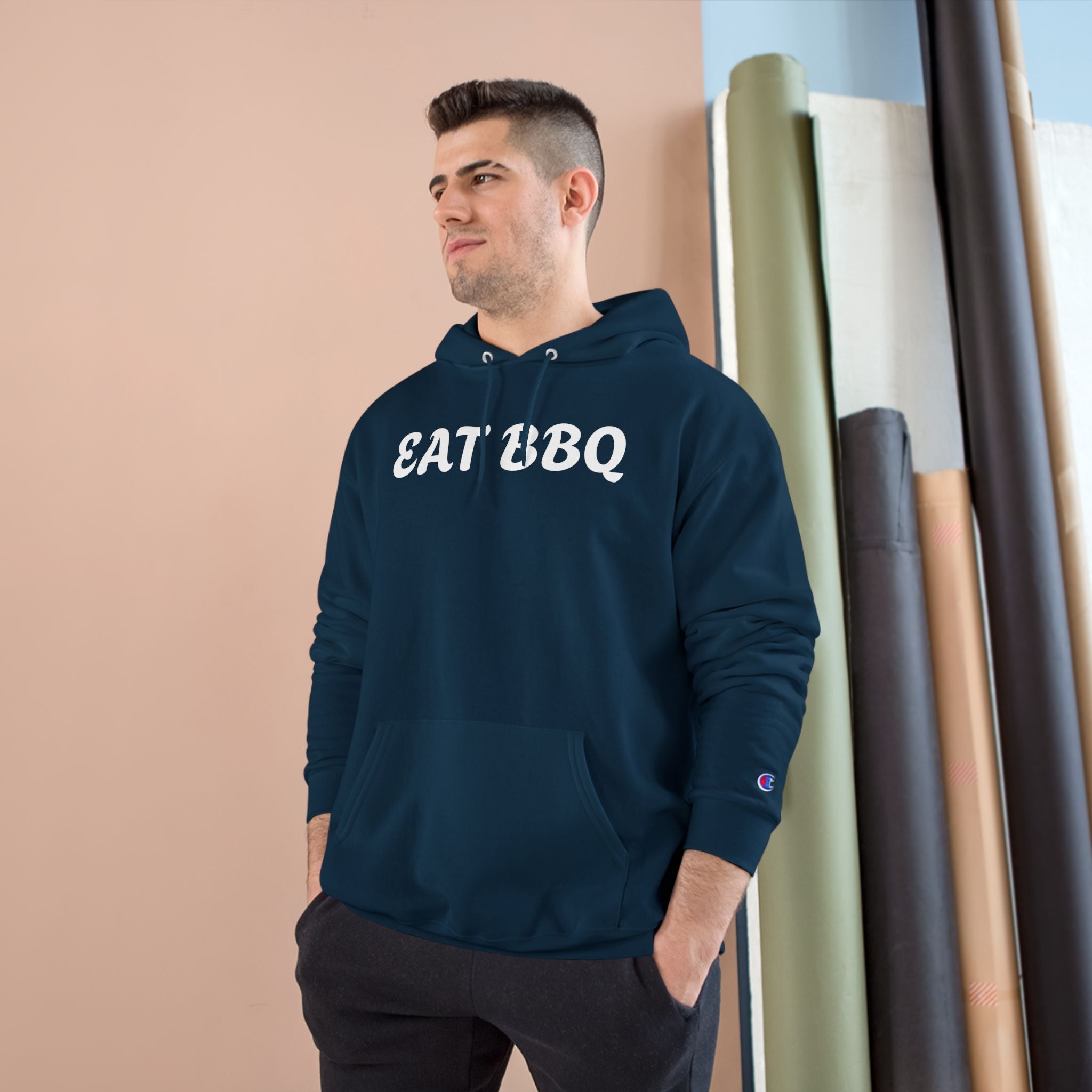 Eat BBQ Hoodie — Casual pullover by Champion