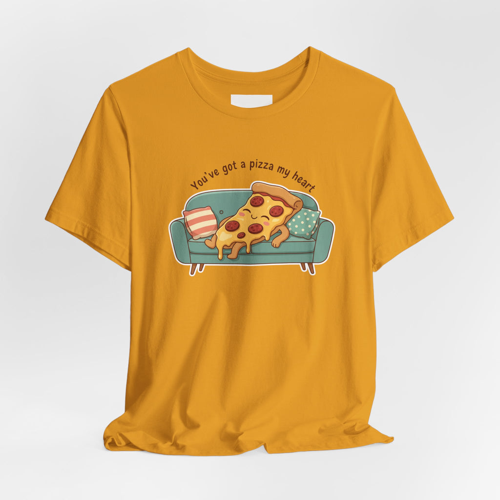 Pizza on the Couch Tee | Food Pun Shirt, Cozy Snack Cartoon