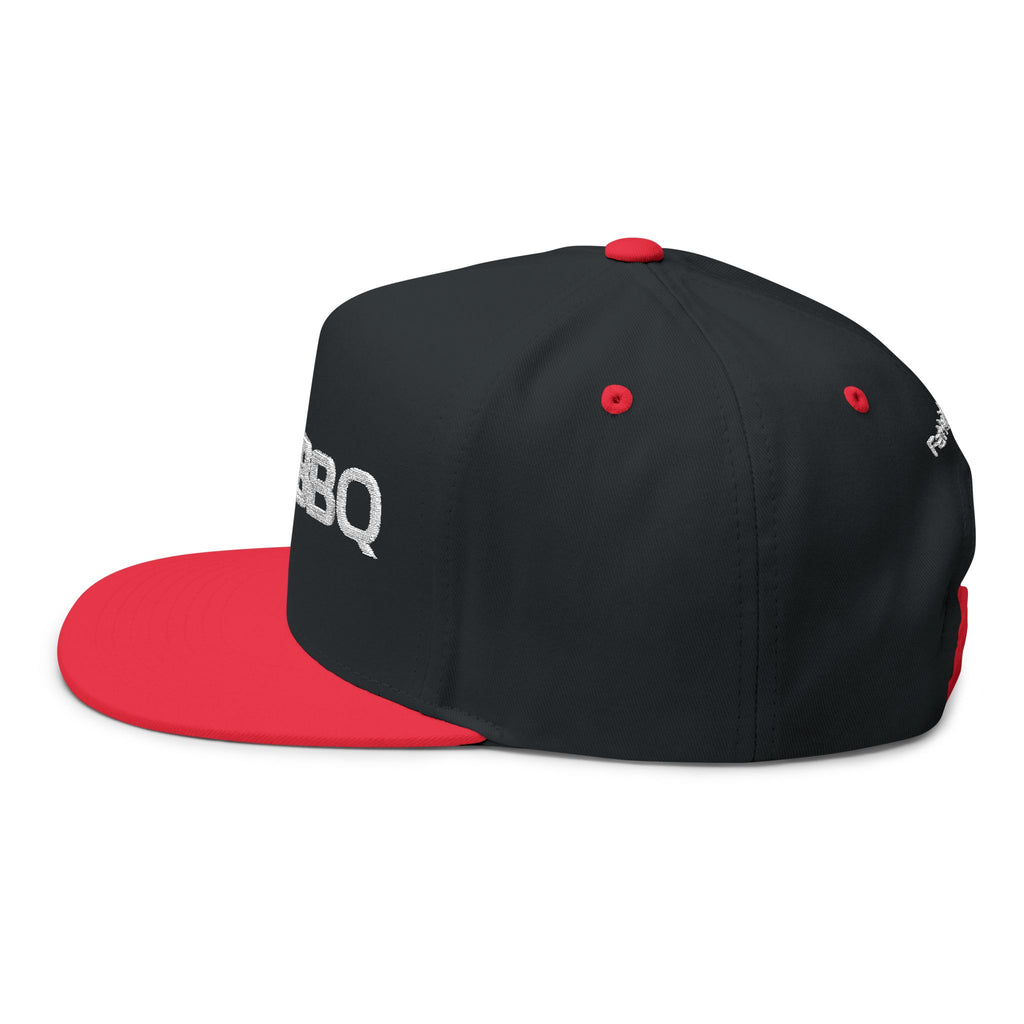 Eat BBQ Embroidered Flat Bill Cap — Snapback BBQ Hat for Grill Lovers