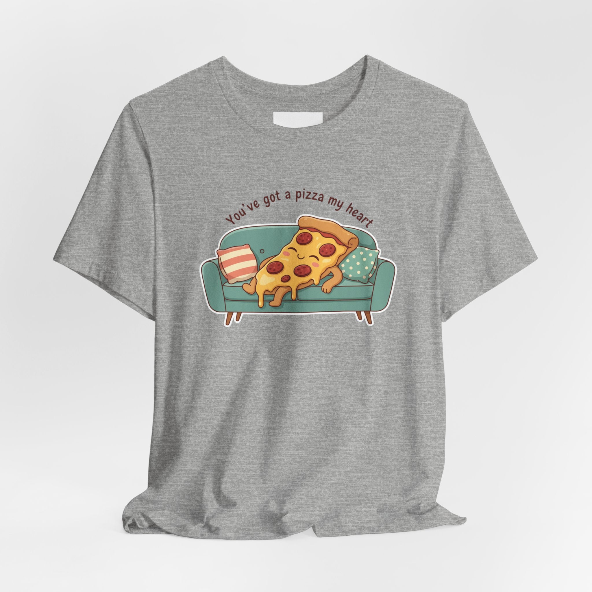 Pizza on the Couch Tee | Food Pun Shirt, Cozy Snack Cartoon