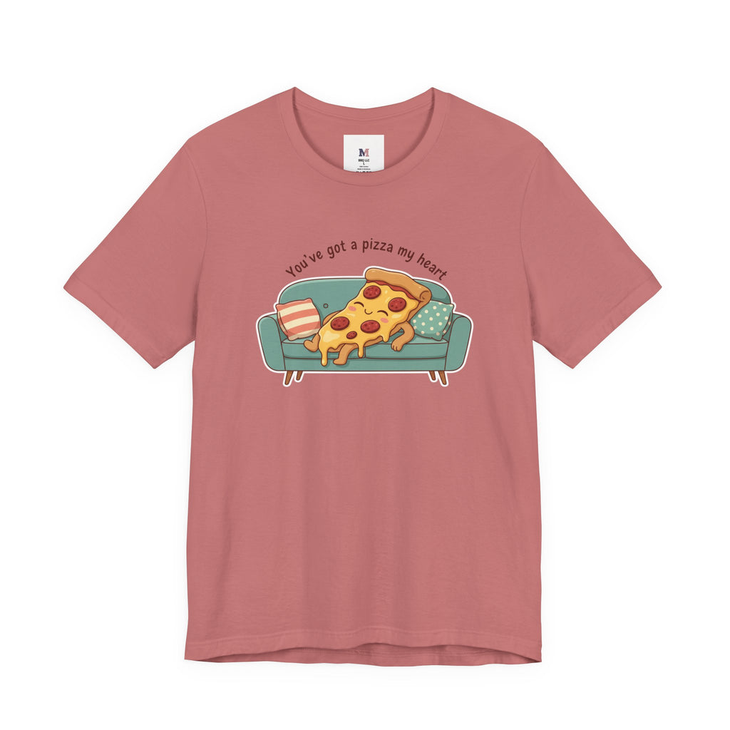 Pizza on the Couch Tee | Food Pun Shirt, Cozy Snack Cartoon