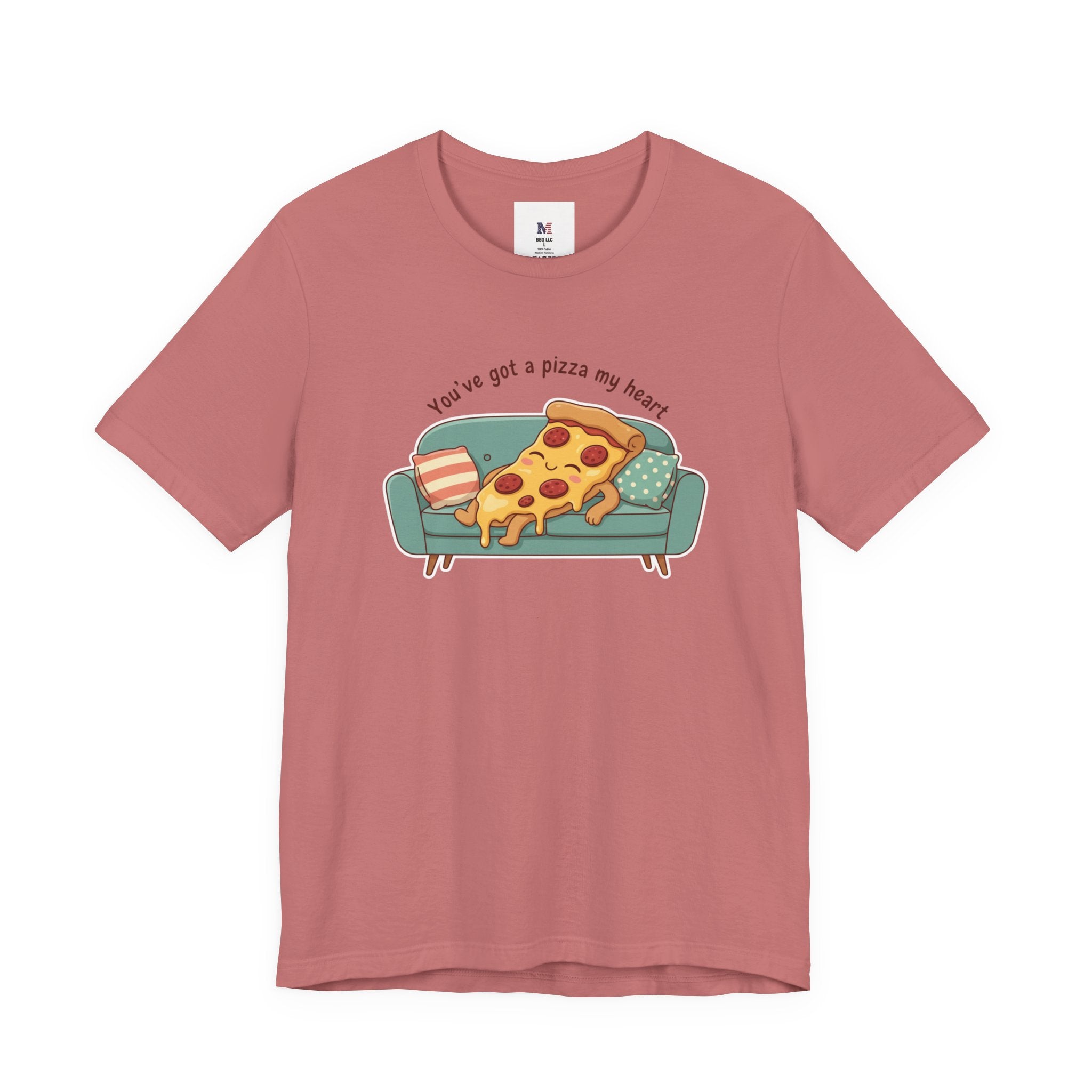 Pizza on the Couch Tee | Food Pun Shirt, Cozy Snack Cartoon