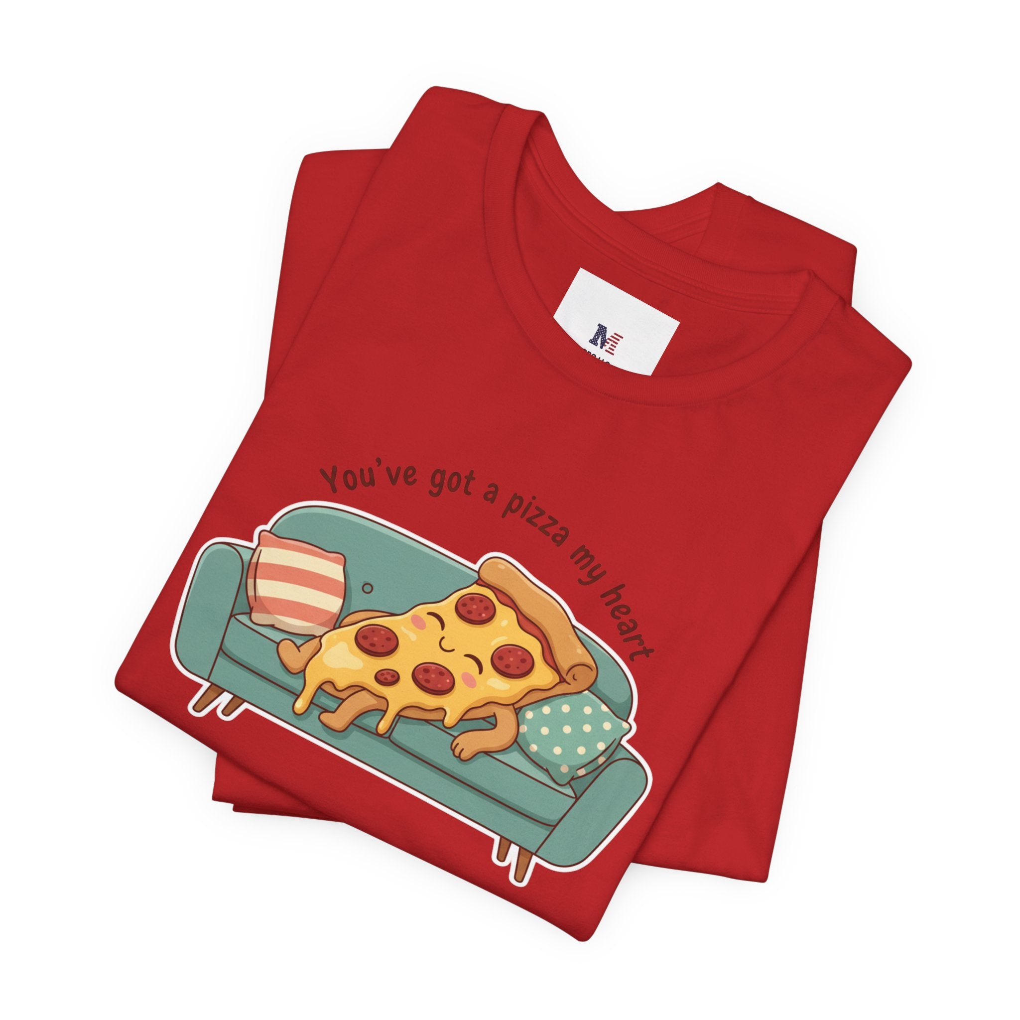 Pizza on the Couch Tee | Food Pun Shirt, Cozy Snack Cartoon