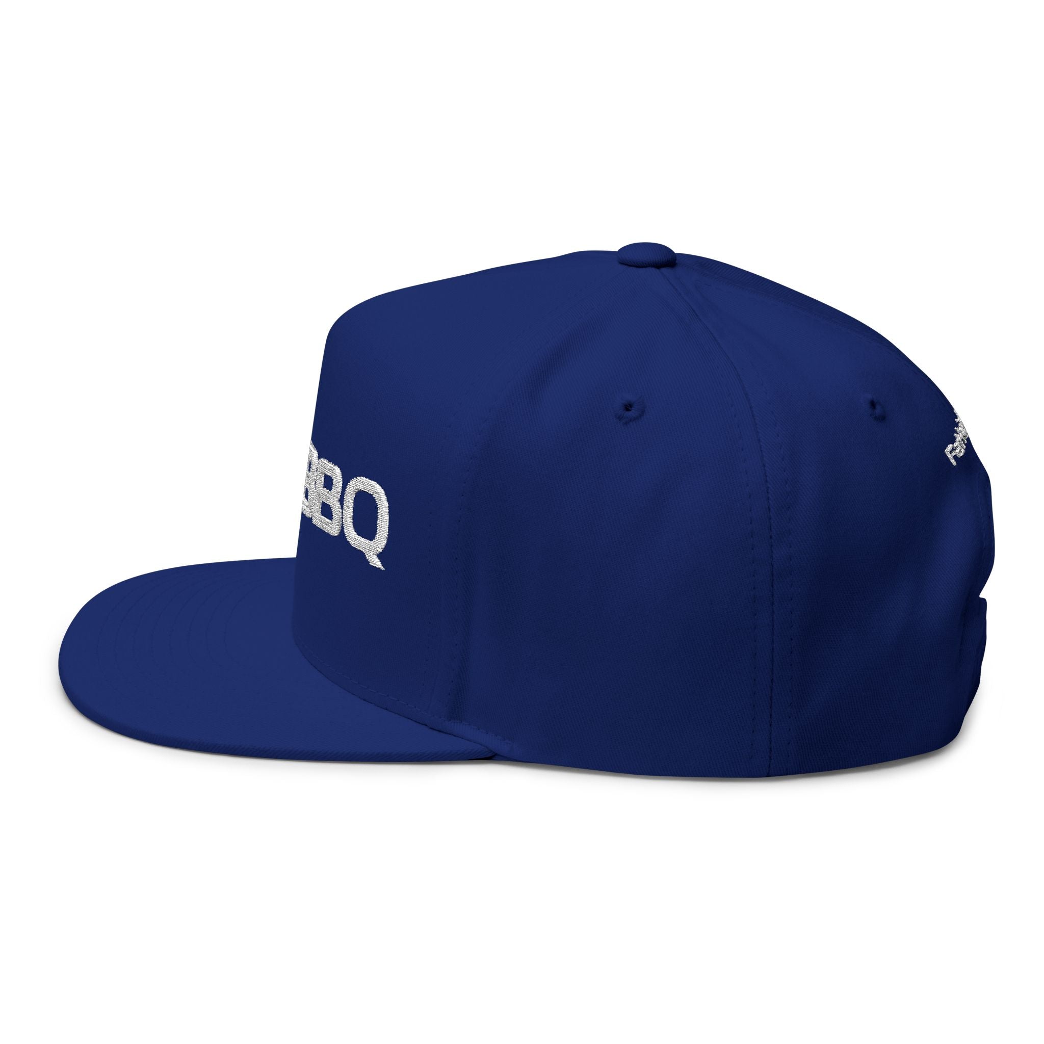 Eat BBQ Embroidered Flat Bill Cap — Snapback BBQ Hat for Grill Lovers